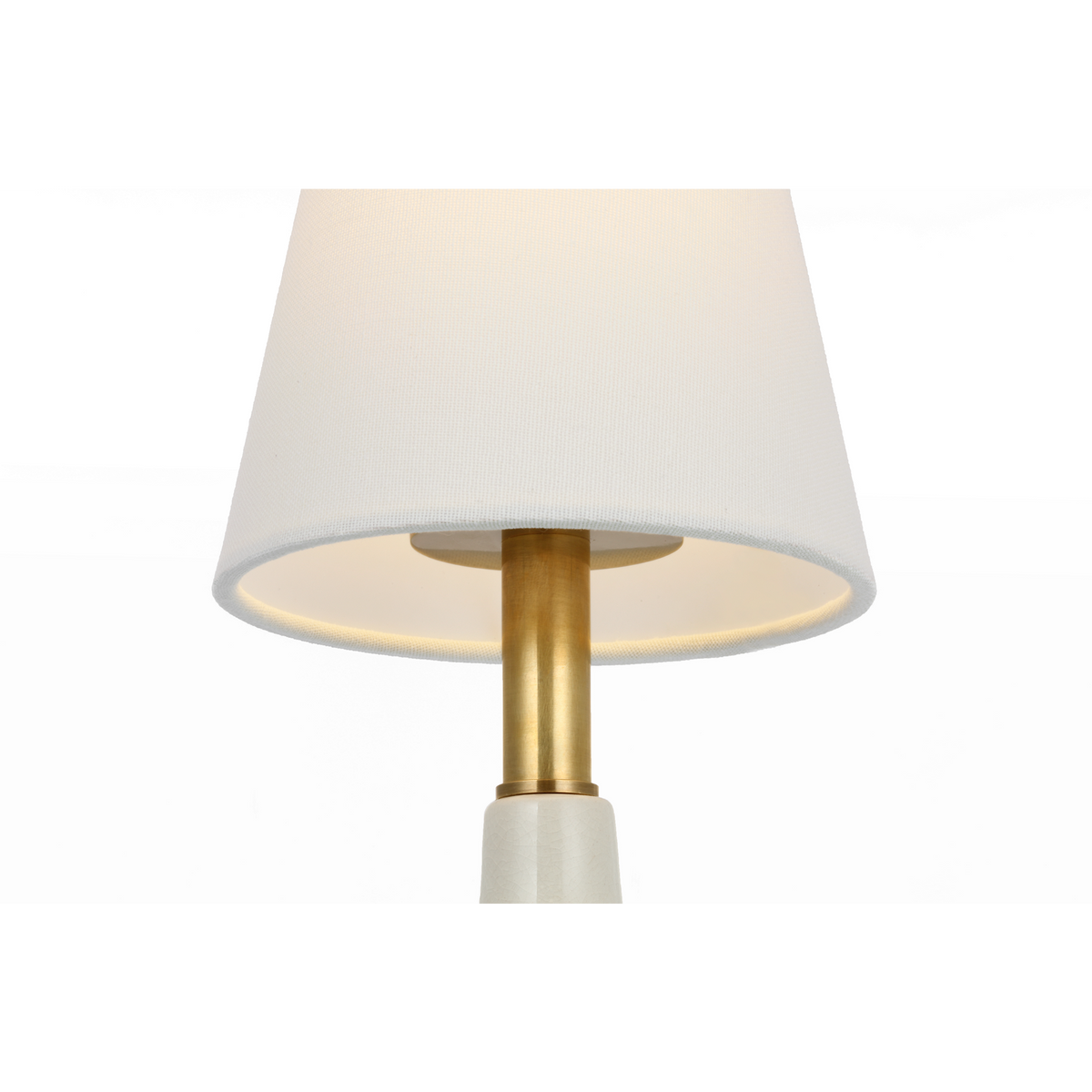 Thomas O'Brien Fifi 12" Cordless Accent Lamp in Tea Stain Crackle with Linen Shade W5.5" x H12"