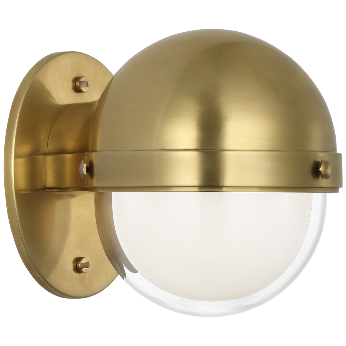 Ralph Lauren Harbor 7" Sconce in Natural Brass with Clear and White Glass W6.25" x H6.5" x E7.25"