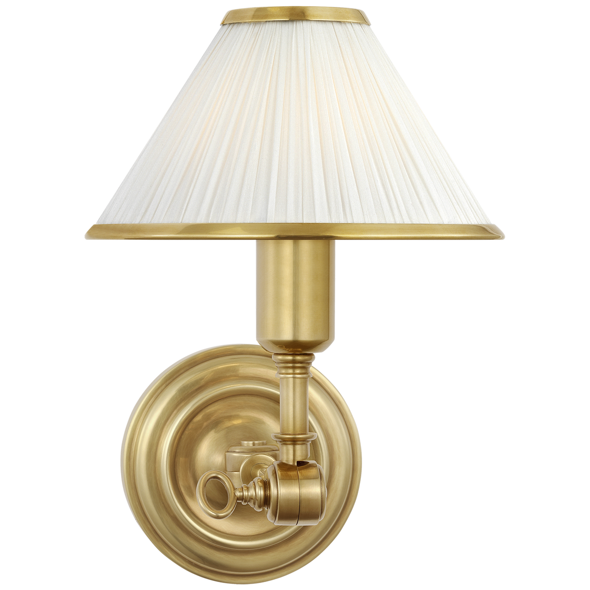 Ralph Lauren Anette Single Sconce in Natural Brass with Silk Pleated Shade W7.25" x H10.75" x E12"