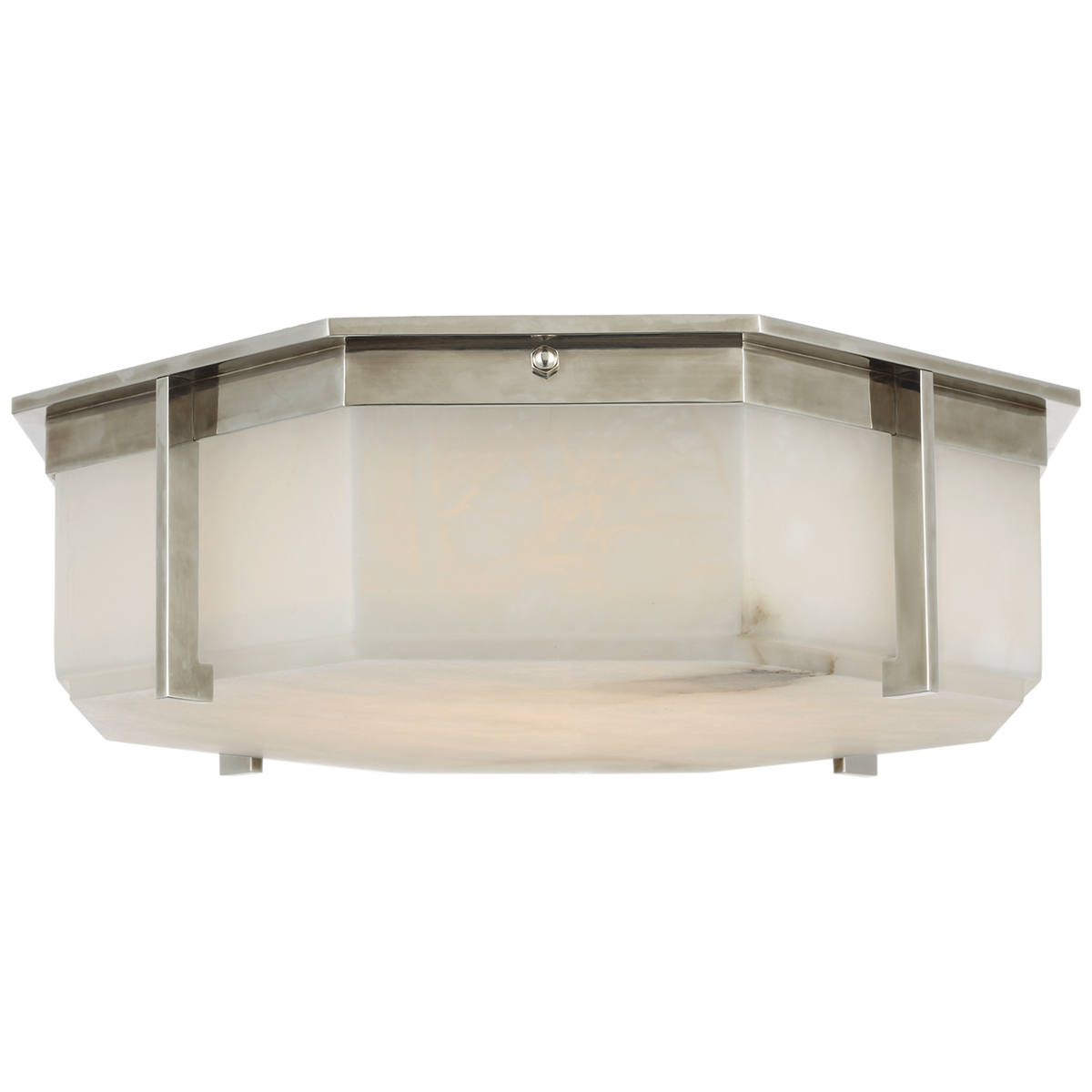 Ralph Lauren Braxton 14" Flush Mount in Butler's Silver with Alabaster W13.5" x H4.25"