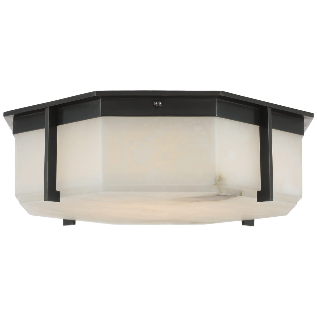 Ralph Lauren Braxton 14" Flush Mount in Bronze with Alabaster W13.5" x H4.25"