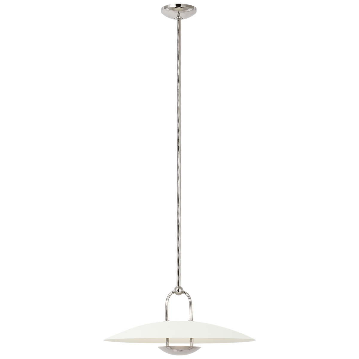 Ralph Lauren Cara Small Sculpted Pendant in Polished Nickel with Plaster White Shade W18"