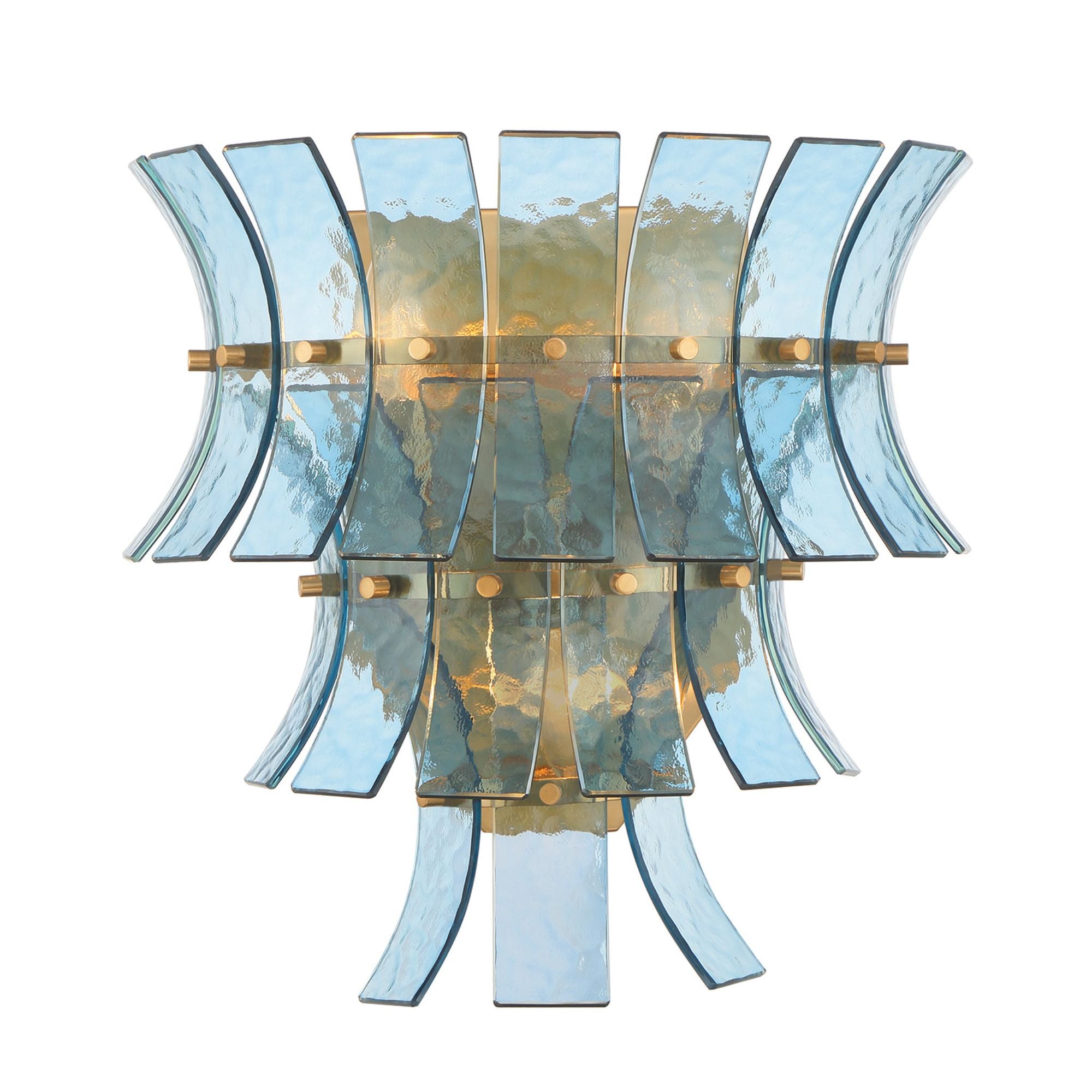 Abigail 15'' Aged Brass Sconce Blue 15"W x 14.75"H x 8.25"D