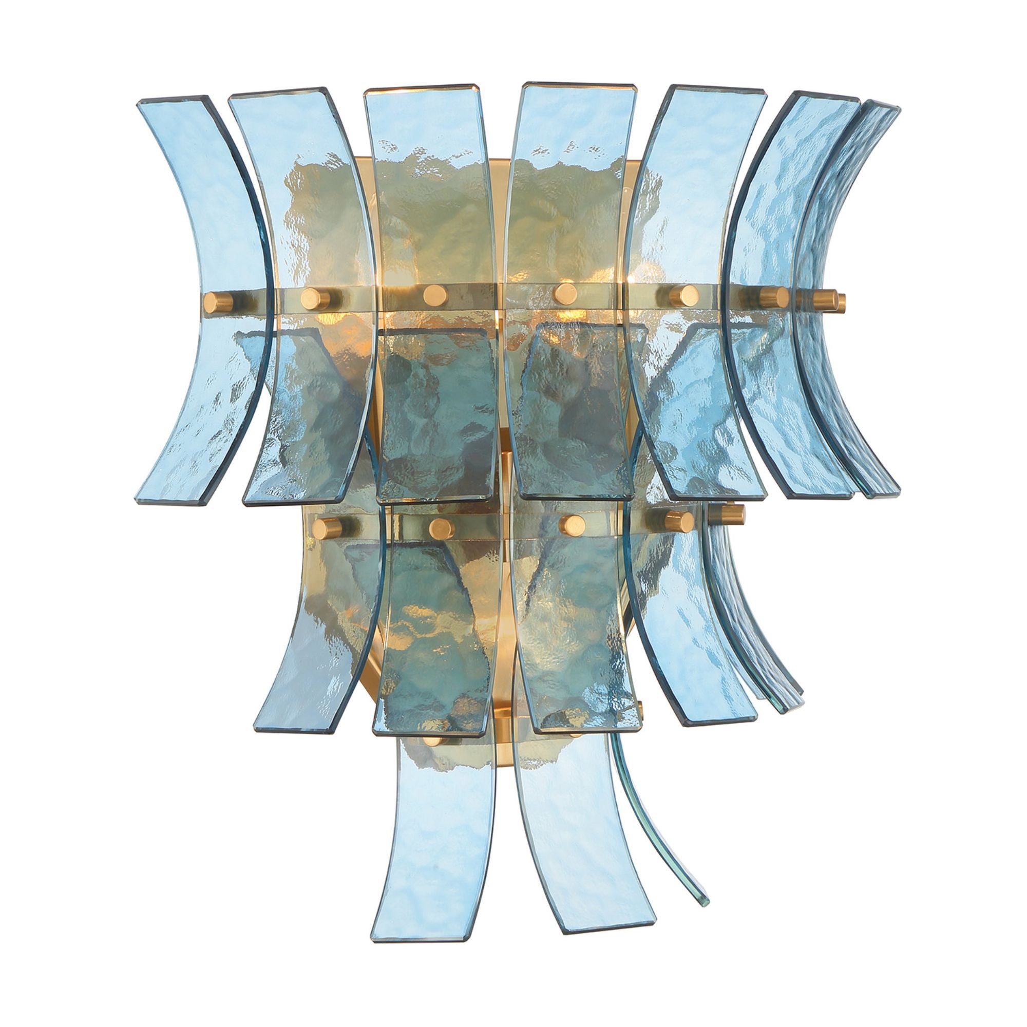Abigail 15'' Aged Brass Sconce Blue 15"W x 14.75"H x 8.25"D