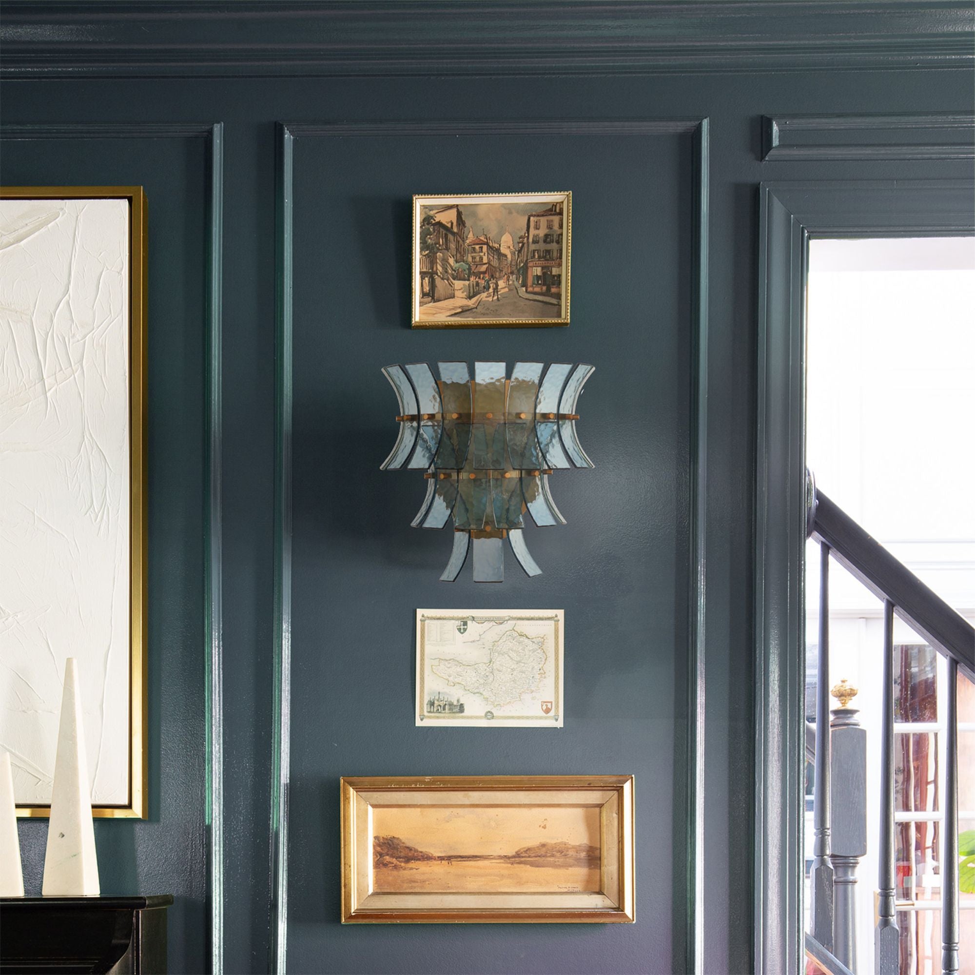 Abigail 15'' Aged Brass Sconce Blue 15"W x 14.75"H x 8.25"D