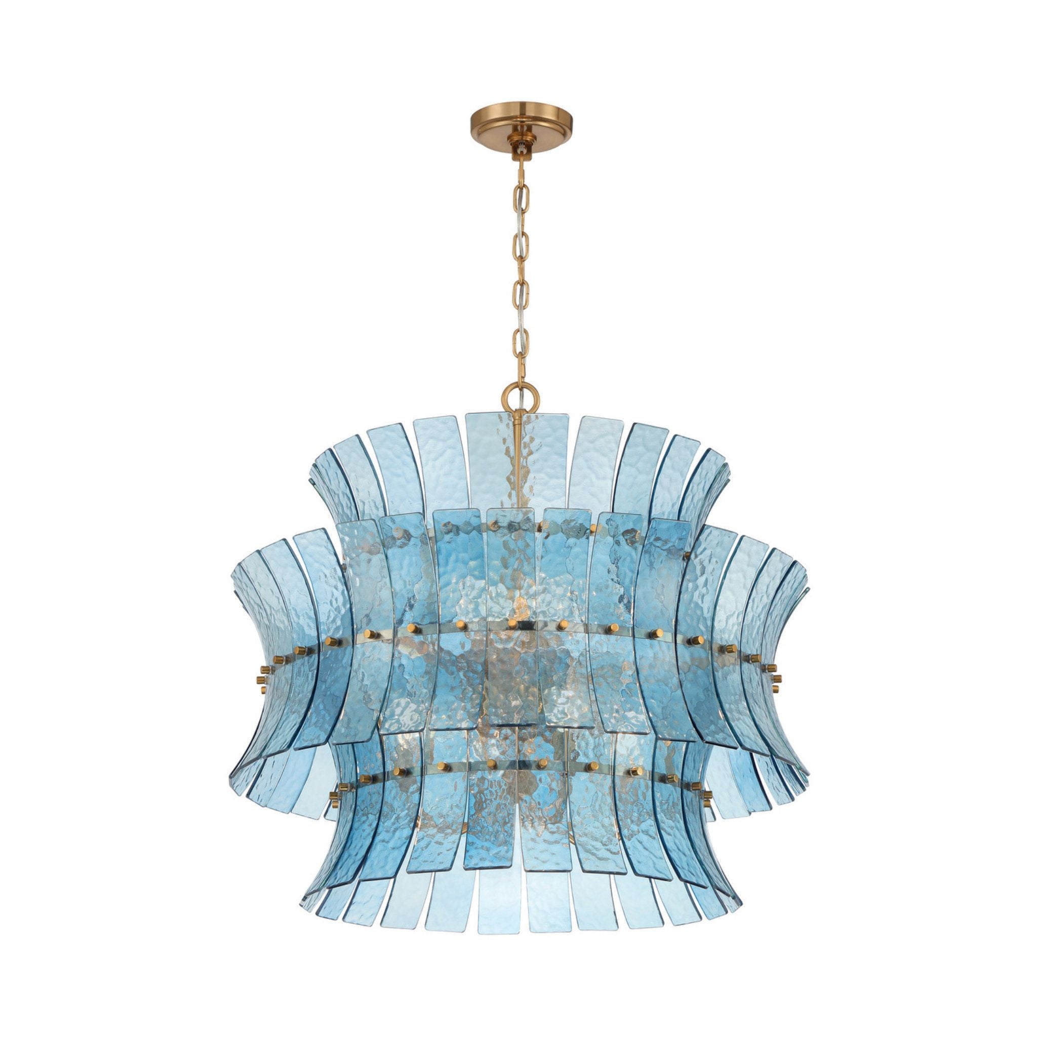 Abigail 28'' Aged Brass Chandelier Blue 8-Light 28"W x 26"H x 28"D