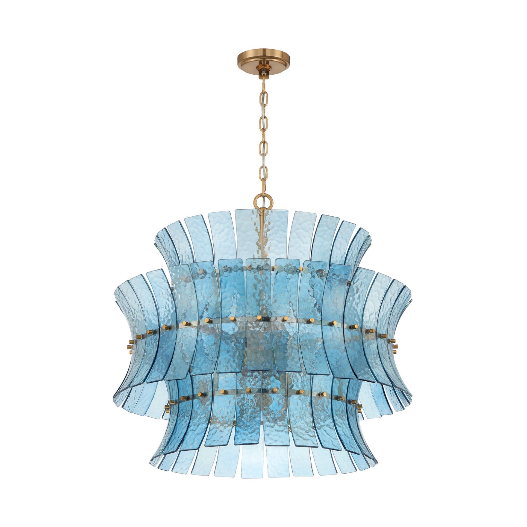 Abigail 28'' Aged Brass Chandelier Blue 8-Light 28"W x 26"H x 28"D