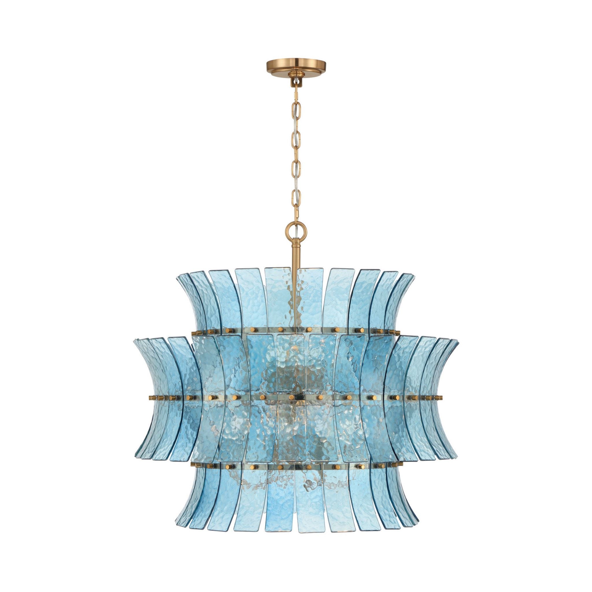 Abigail 28'' Aged Brass Chandelier Blue 8-Light 28"W x 26"H x 28"D