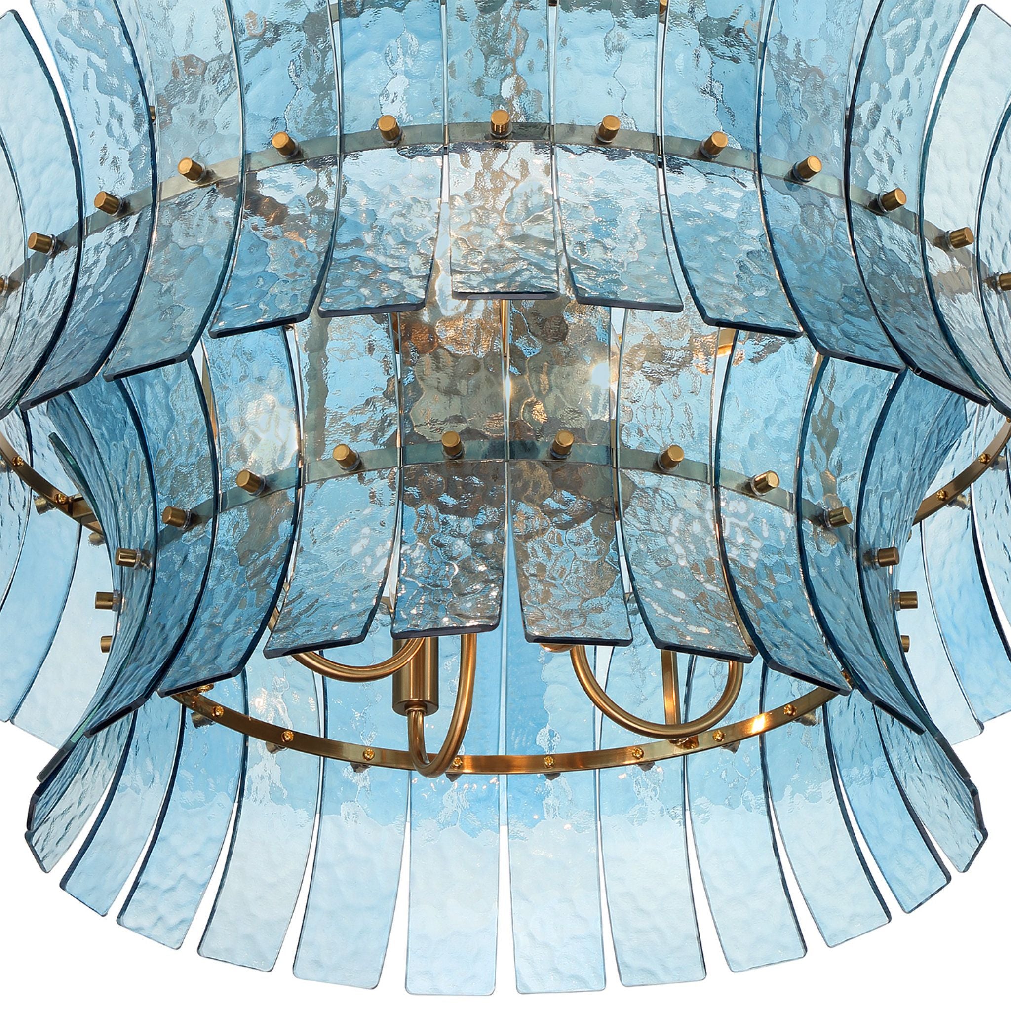 Abigail 28'' Aged Brass Chandelier Blue 8-Light 28"W x 26"H x 28"D