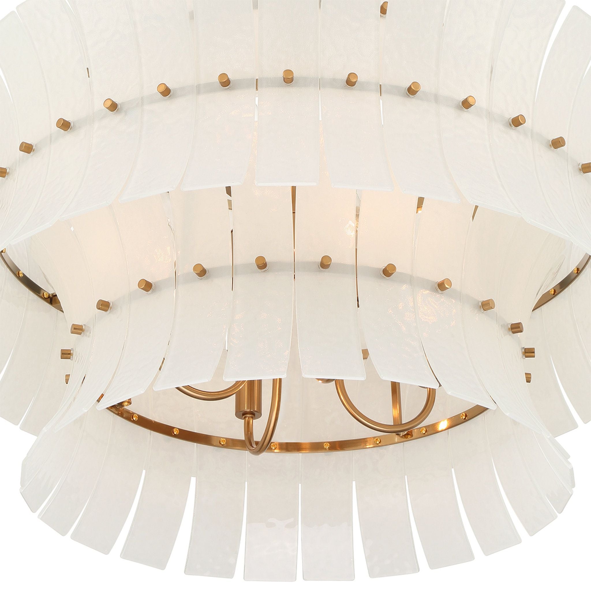 Abigail 28'' Aged Brass Chandelier White 8-Light 28"W x 26"H x 28"D