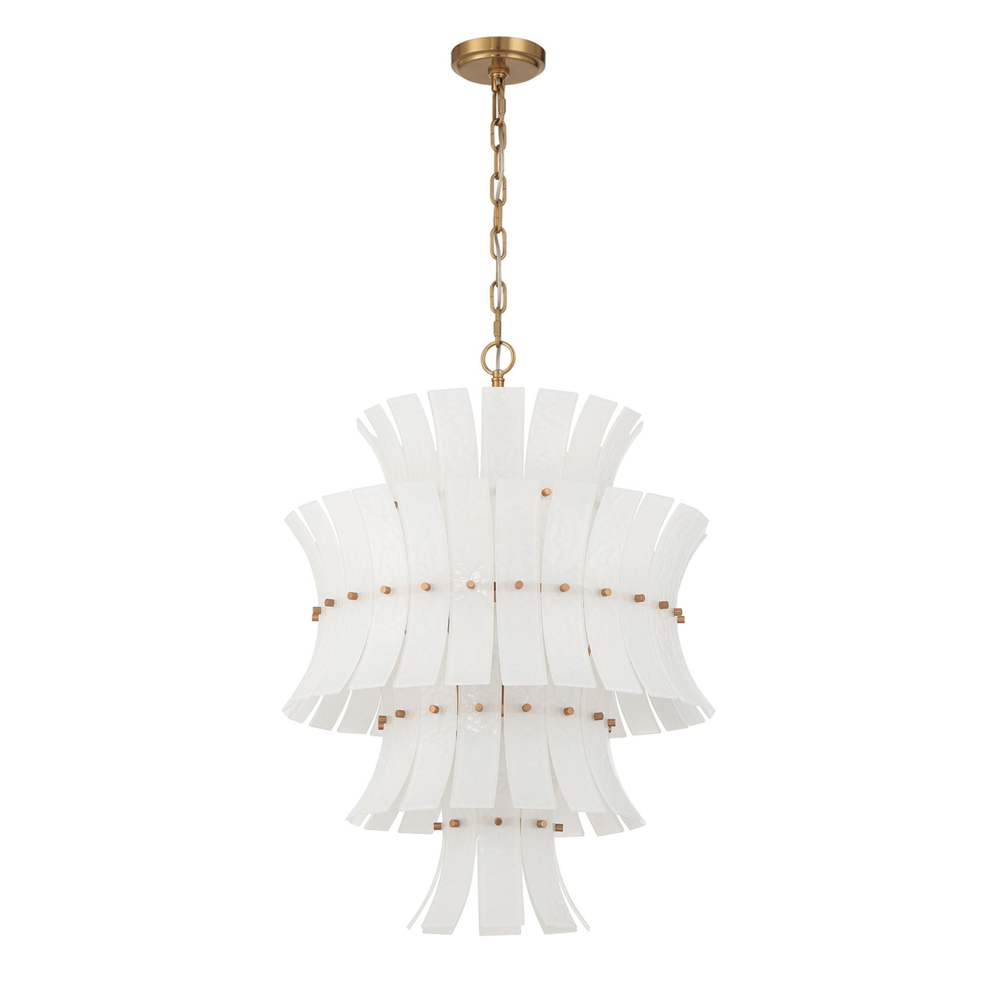Abigail 22.25'' Aged Brass Chandelier White 22.25"W x 31.5"H x 22.25"D