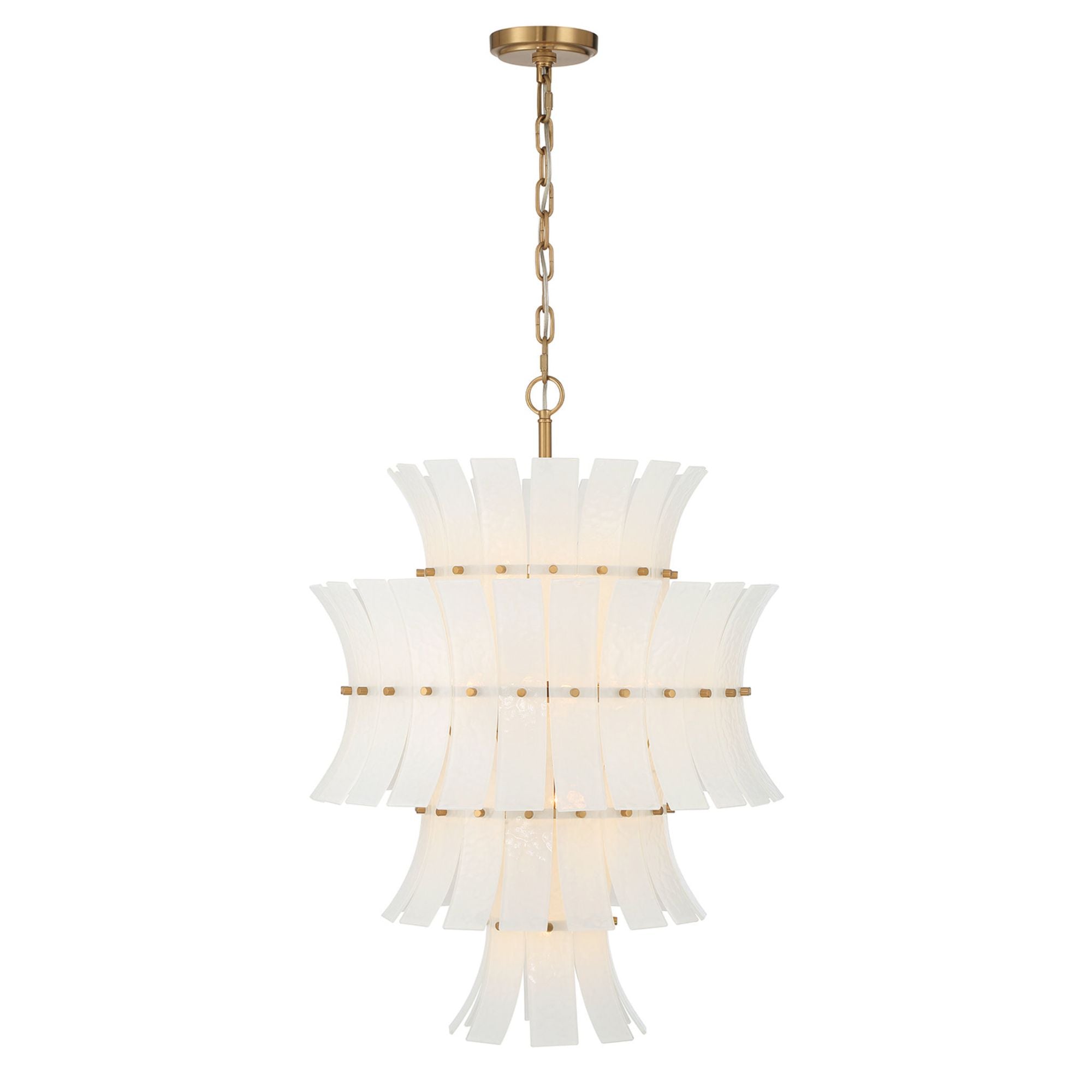 Abigail 22.25'' Aged Brass Chandelier White 22.25"W x 31.5"H x 22.25"D