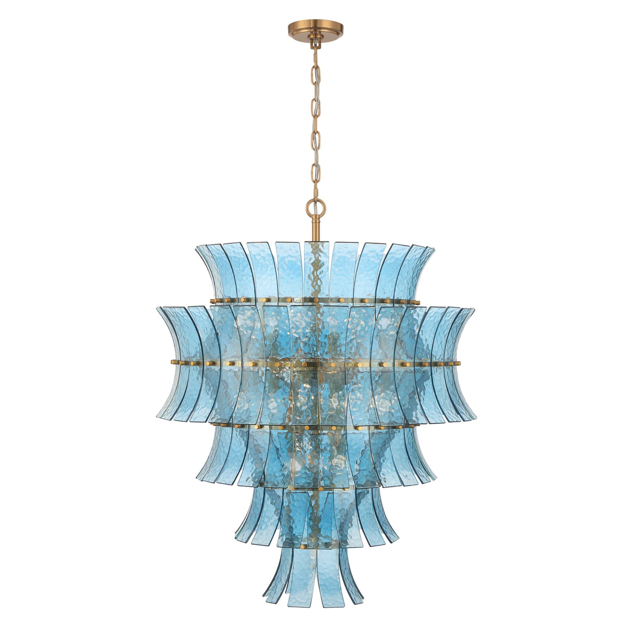 Abigail 29.5'' Aged Brass Chandelier Blue 29.5"W x 37"H x 29.5"D