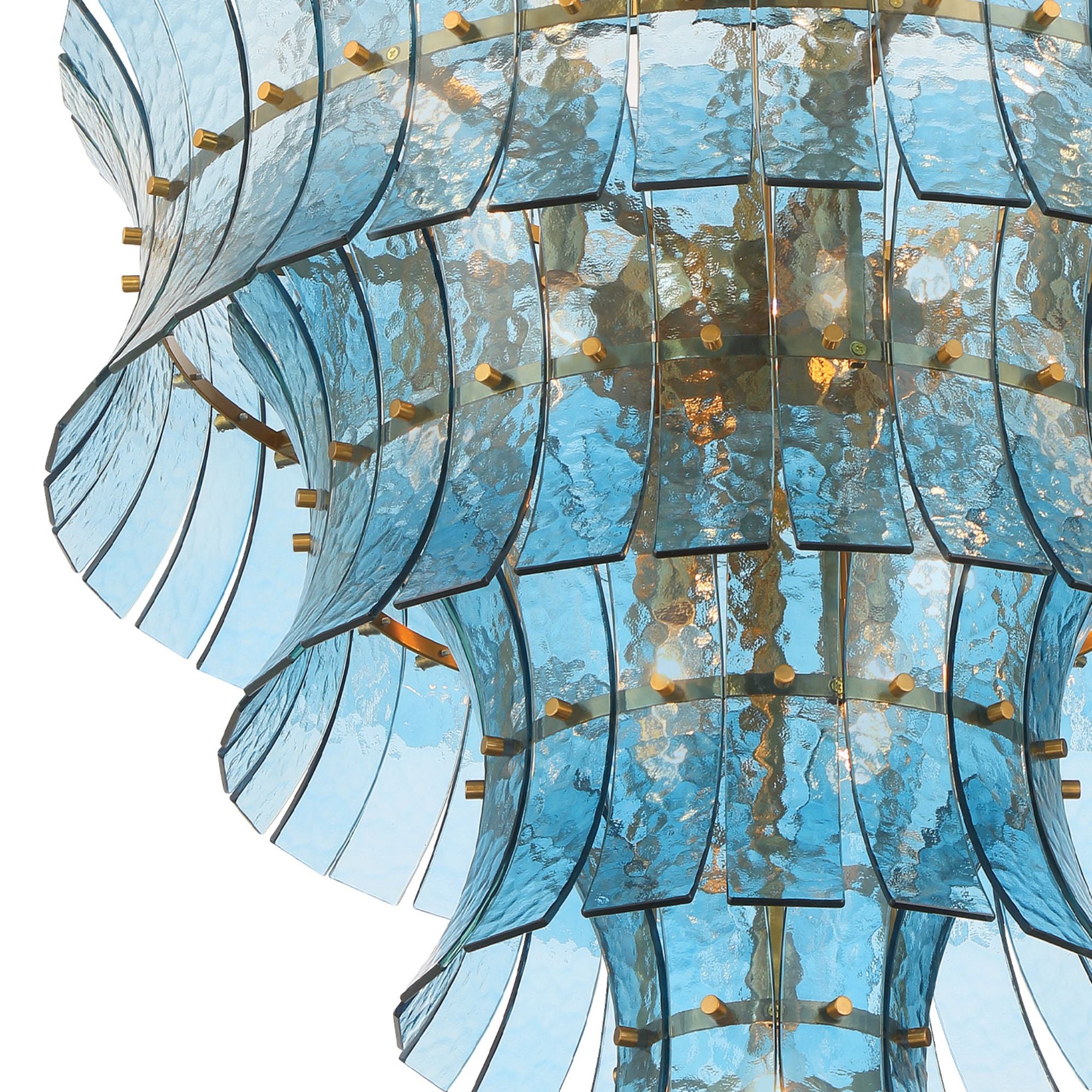 Abigail 29.5'' Aged Brass Chandelier Blue 29.5"W x 37"H x 29.5"D