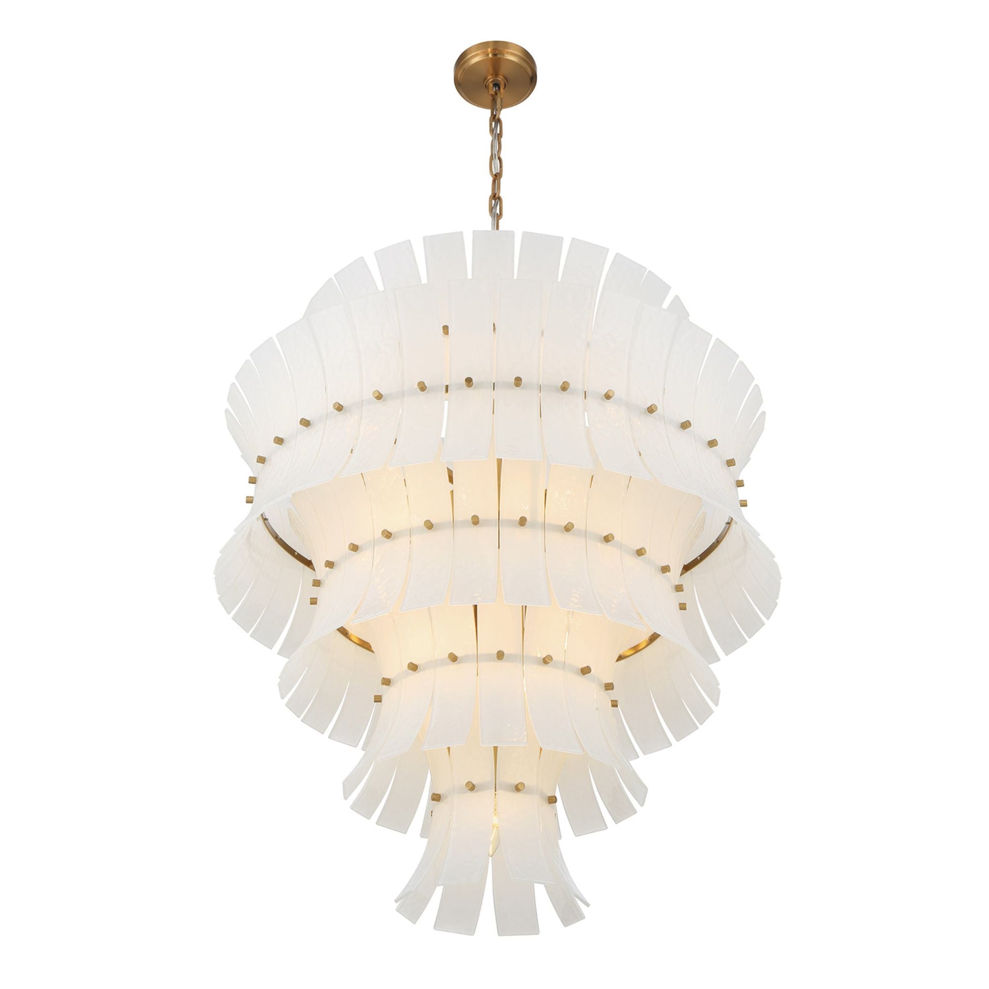 Abigail 29.5'' Aged Brass Chandelier White 29.5"W x 37"H x 29.5"D