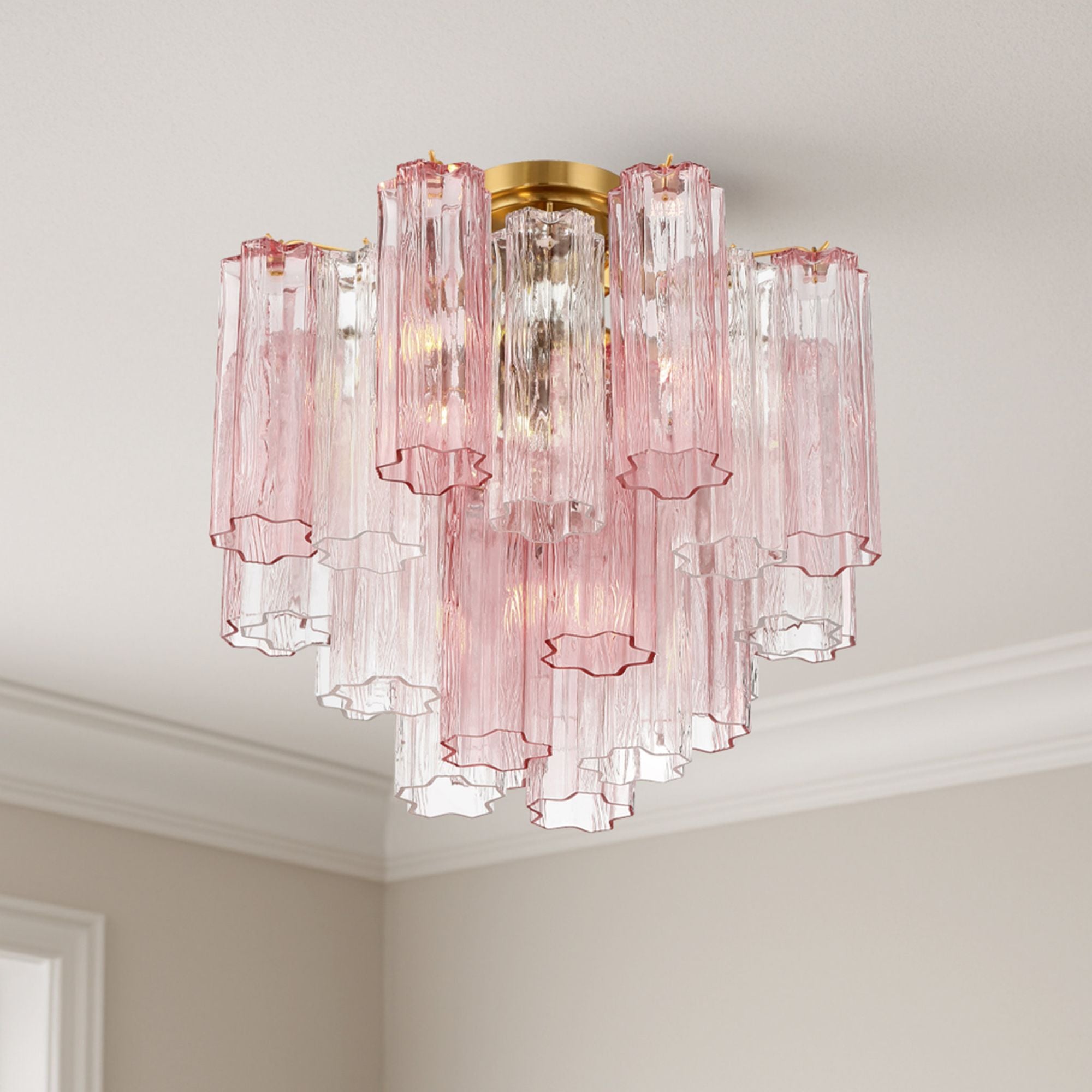 Addis 4 Light Aged Brass Semi Flush Mount 17.75"W x 13.75"H x 17.75"D