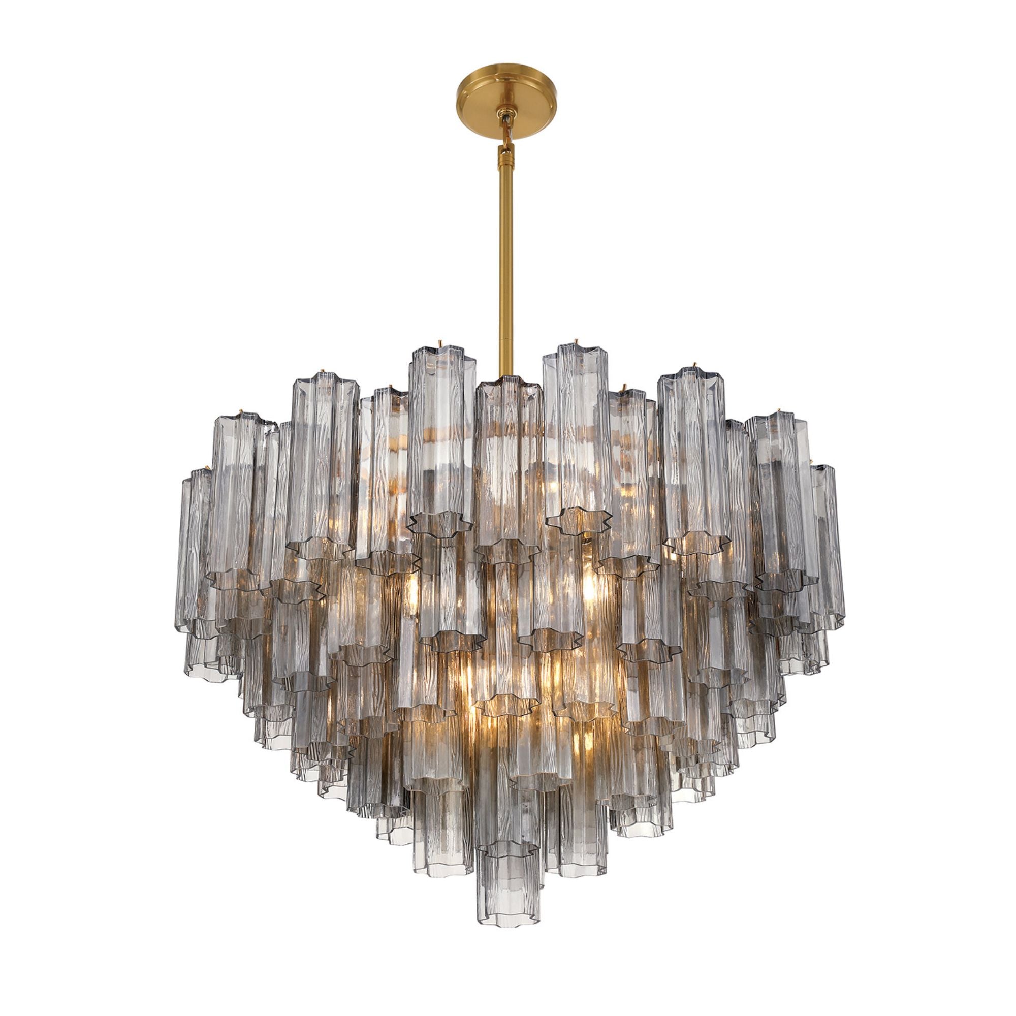 Addis 32'' Aged Brass Chandelier Gray 32"W x 21.5"H x 32"D