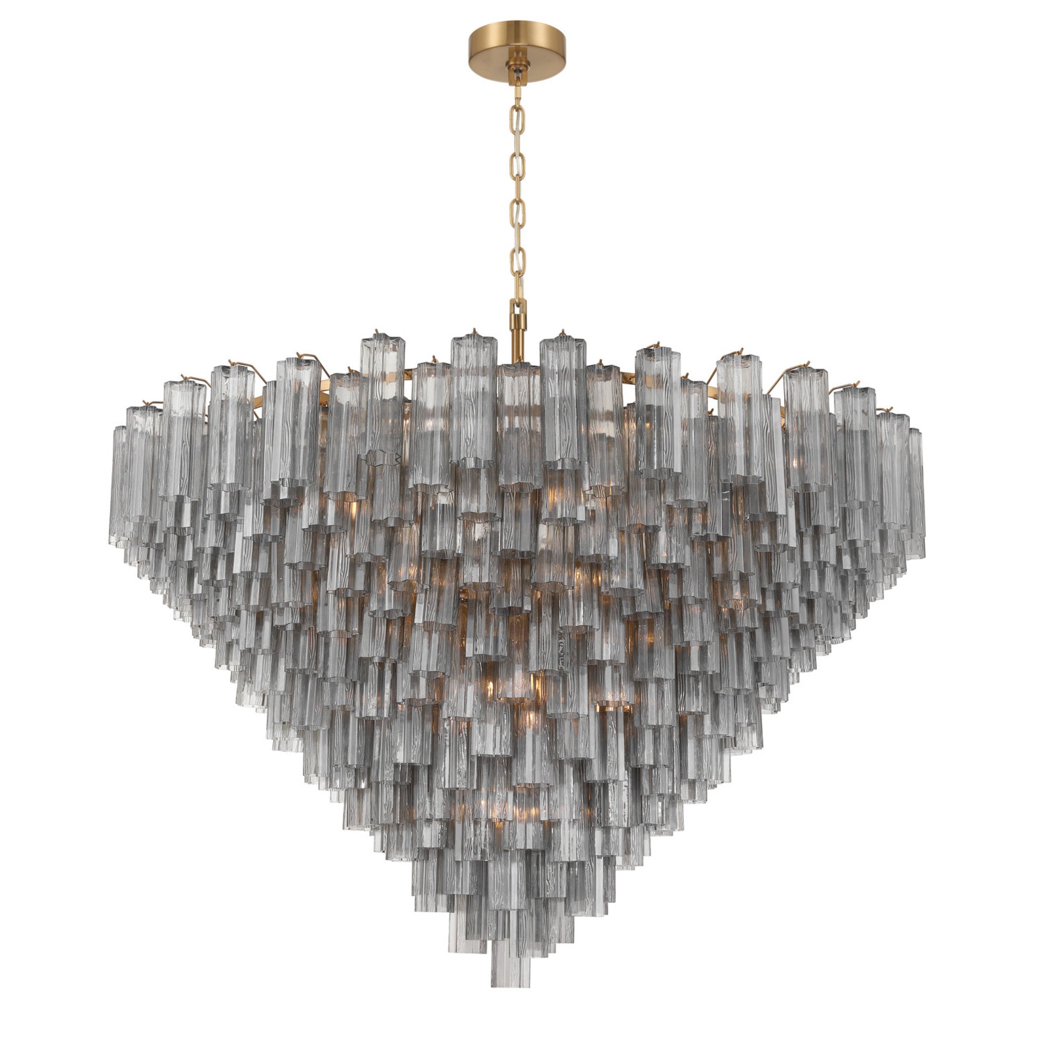Addis 62'' Aged Brass Chandelier Gray 62"W x 40"H x 62"D