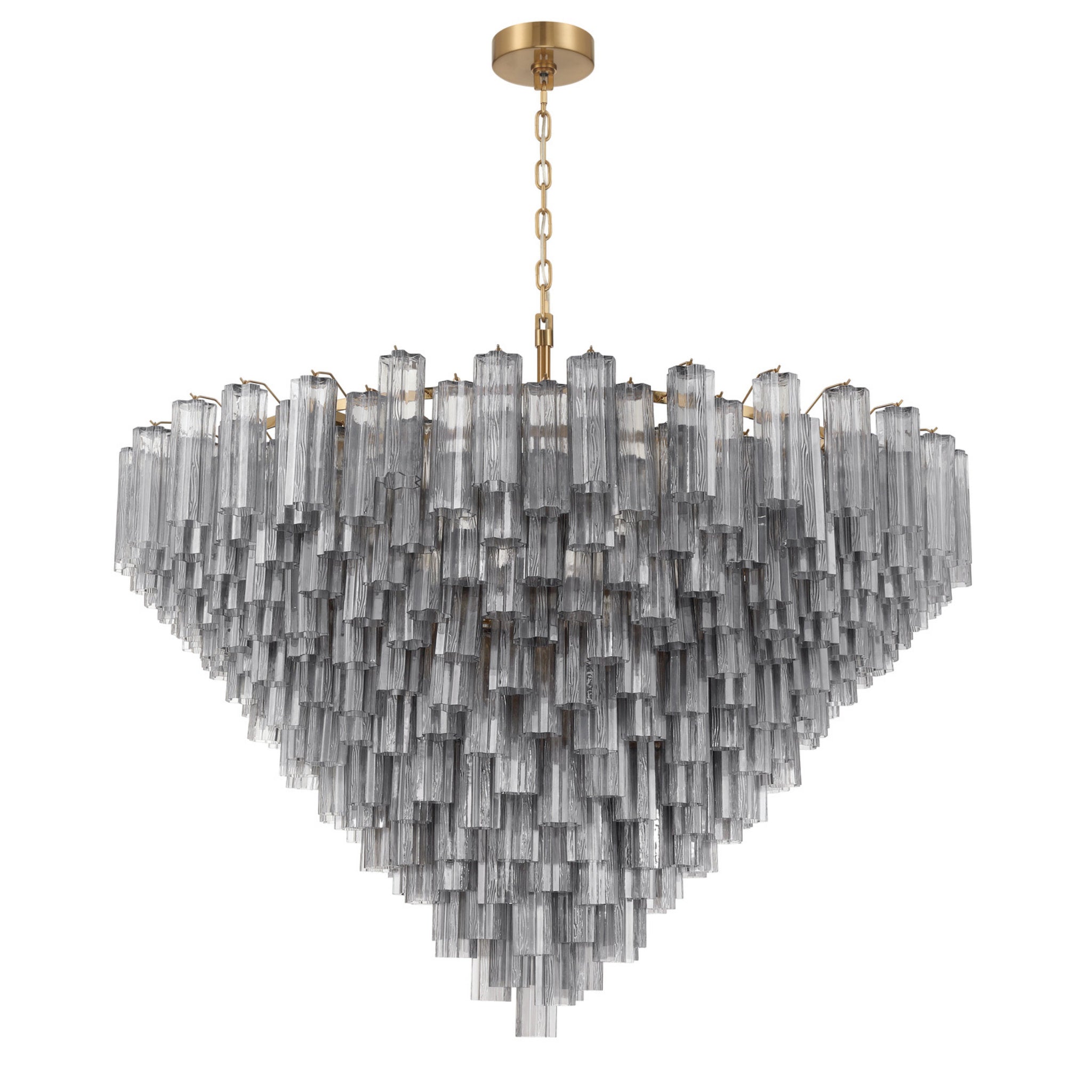 Addis 62'' Aged Brass Chandelier Gray 62"W x 40"H x 62"D