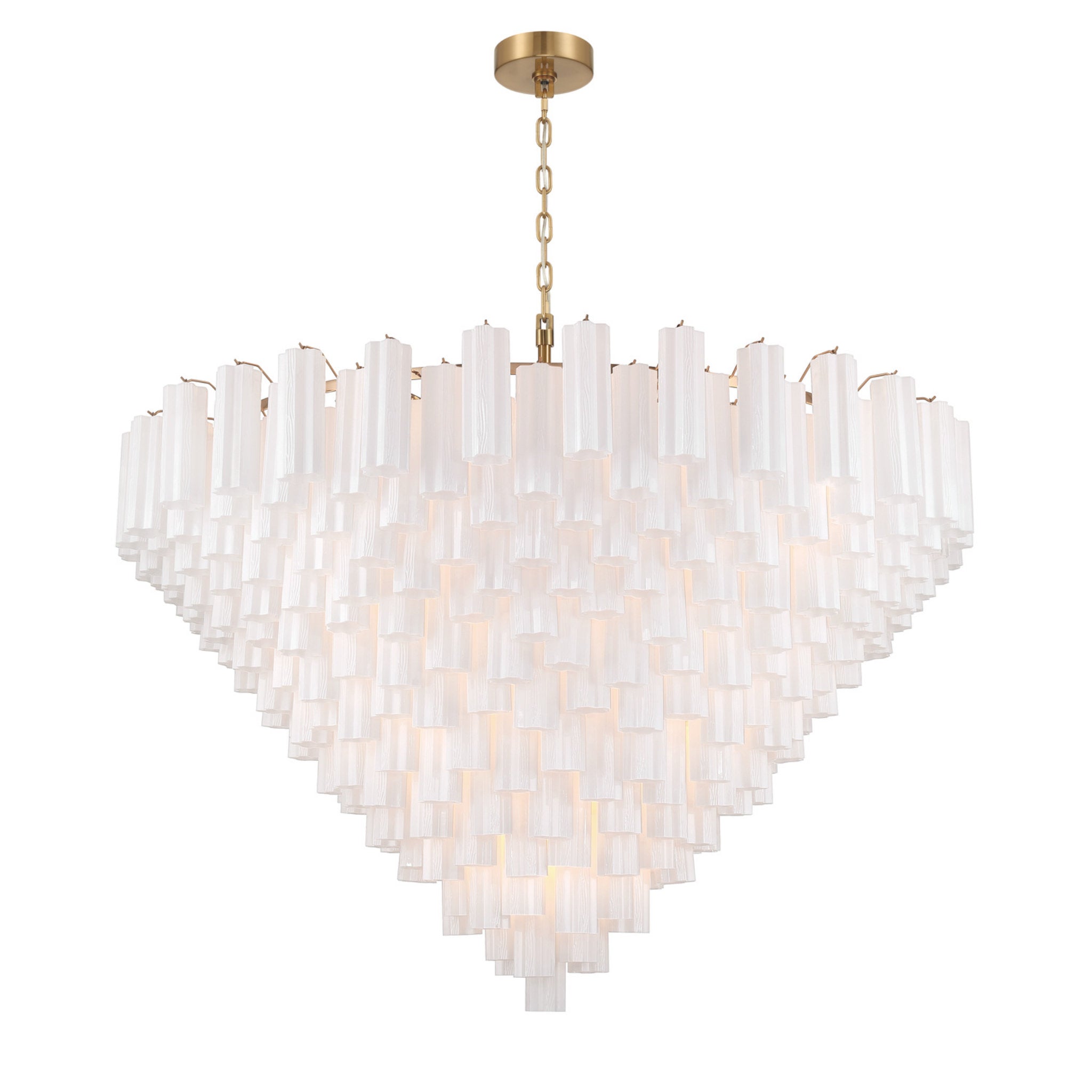Addis 62'' Aged Brass Chandelier White 62"W x 40"H x 62"D