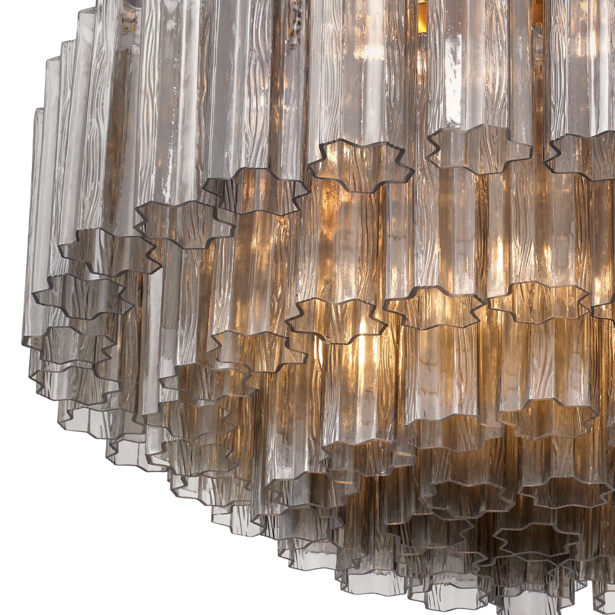 Addis 32'' Aged Brass Flush Mount Gray 32"W x 14.5"H x 32"D