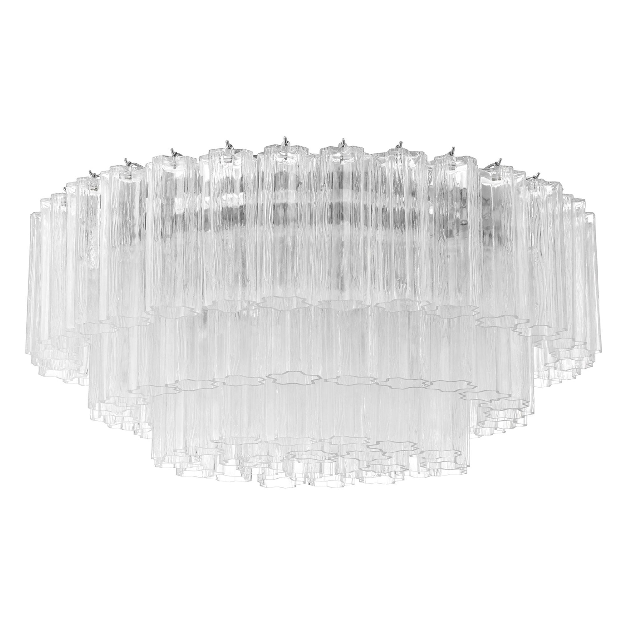 Addis 32'' Polished Chrome Flush Mount Clear 32"W x 14.5"H x 32"D