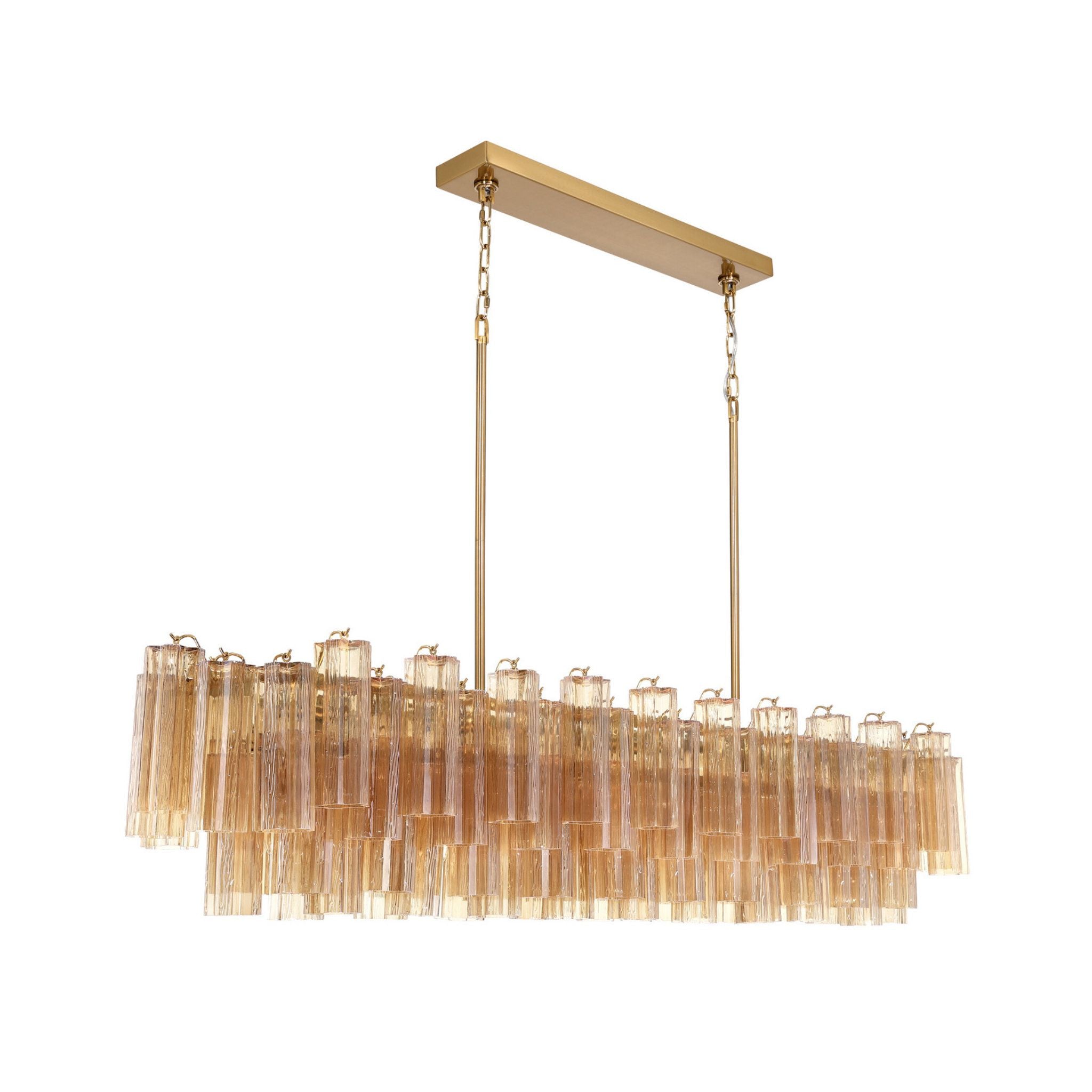 Addis 65'' Aged Brass Linear Chandelier Gold 16-Light 65"W x 13.5"H x 14"D