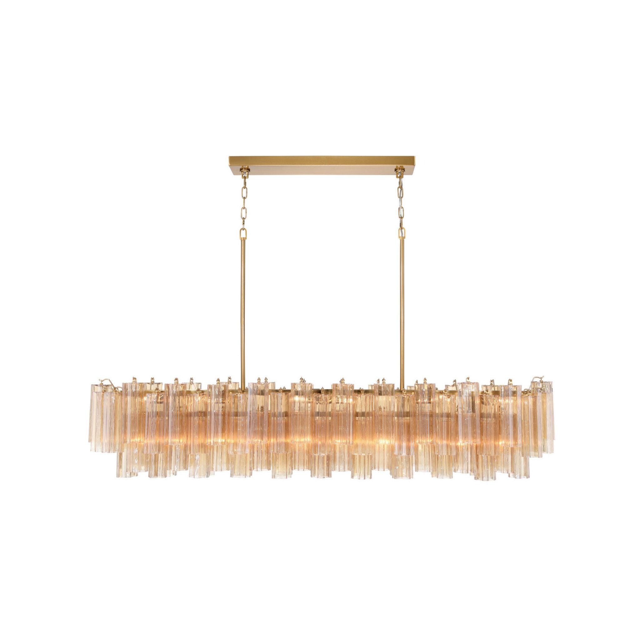 Addis 65'' Aged Brass Linear Chandelier Gold 16-Light 65"W x 13.5"H x 14"D