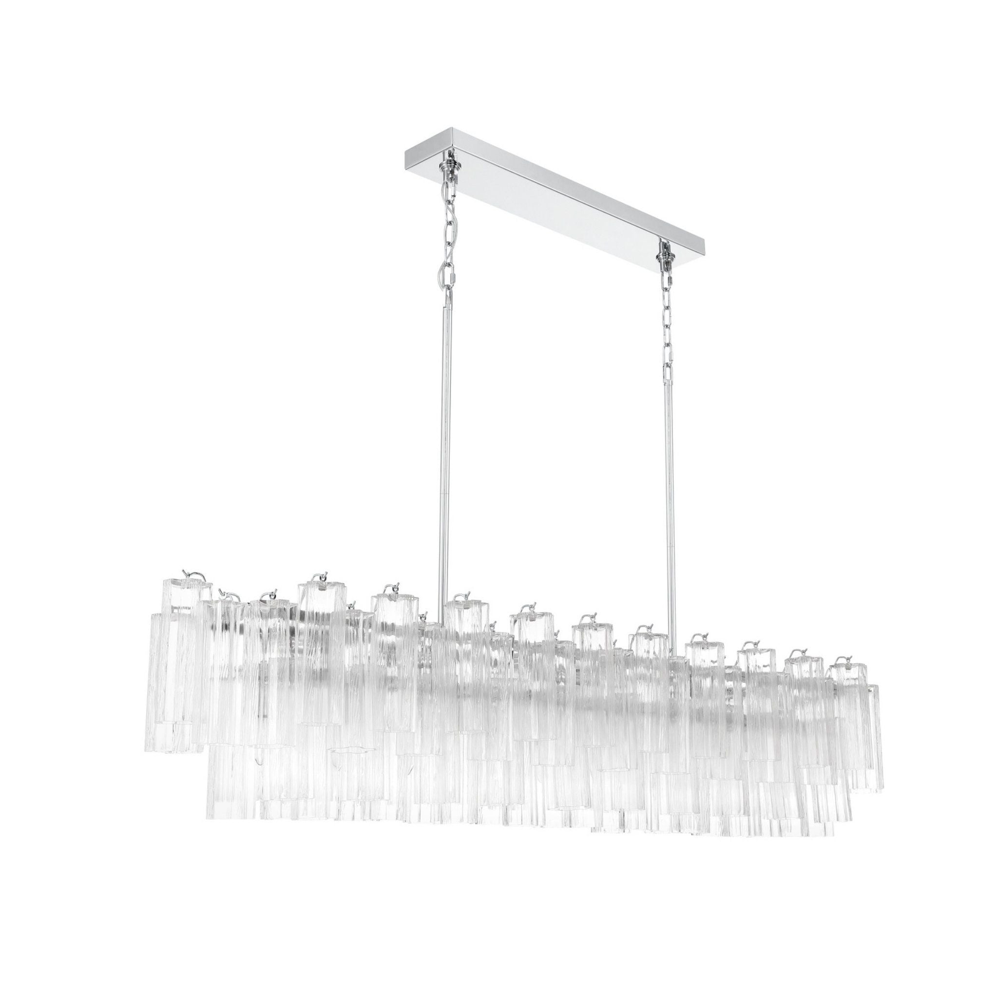 Addis 65'' Polished Chrome Linear Chandelier Clear 16-Light 65"W x 13.5"H x 14"D