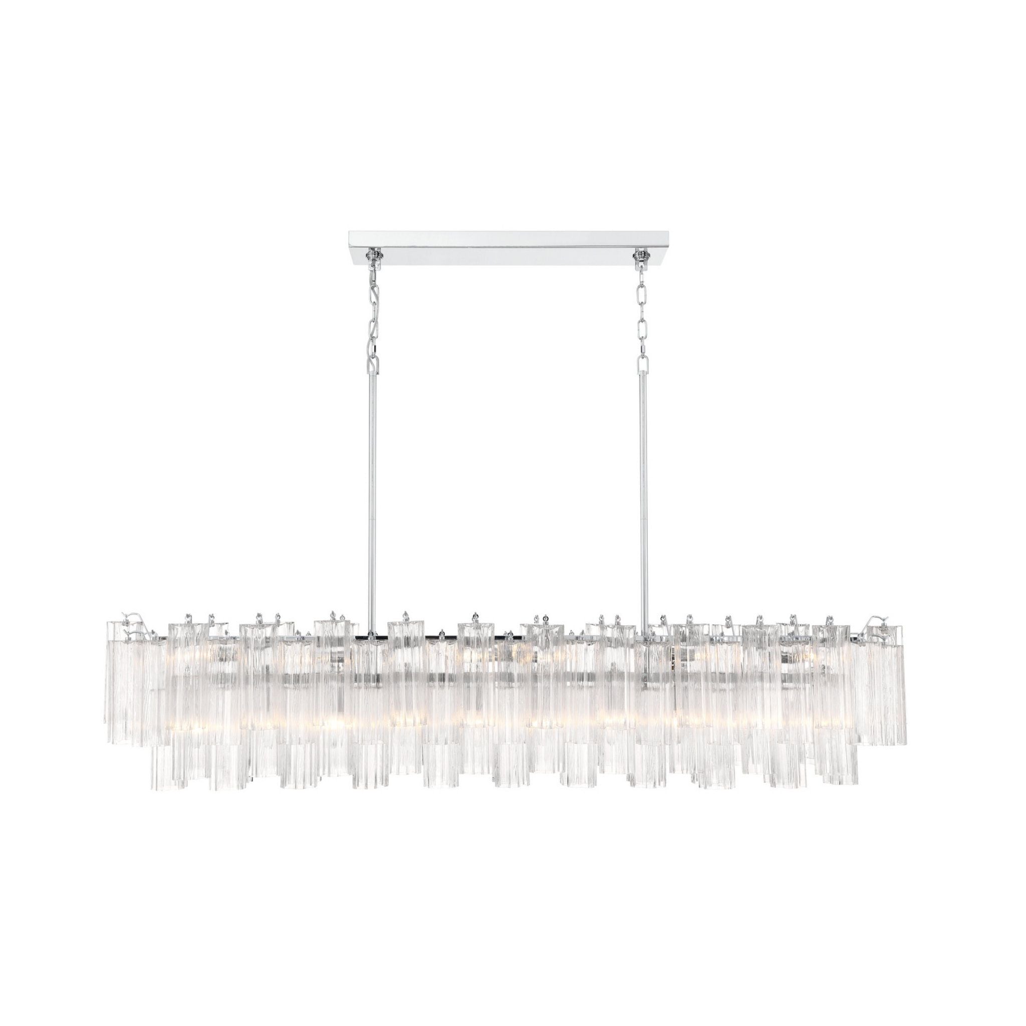 Addis 65'' Polished Chrome Linear Chandelier Clear 16-Light 65"W x 13.5"H x 14"D