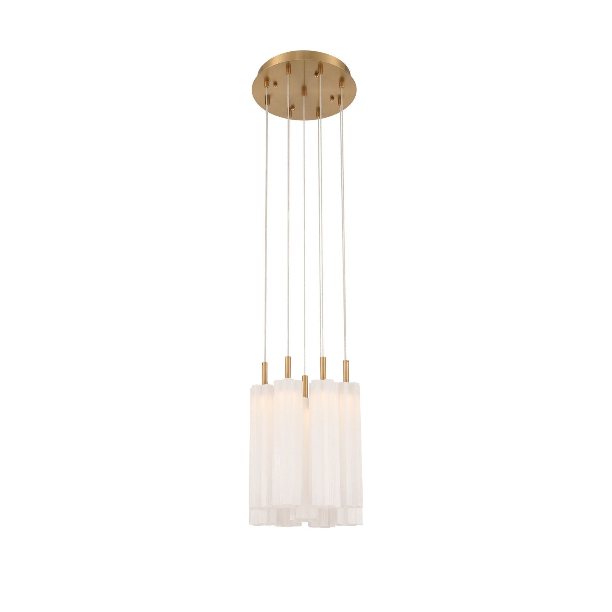 Addis 12" Integrated LED Multi-Light Aged Brass Pendant White 9-Light 12"W x 21"H x 12"D