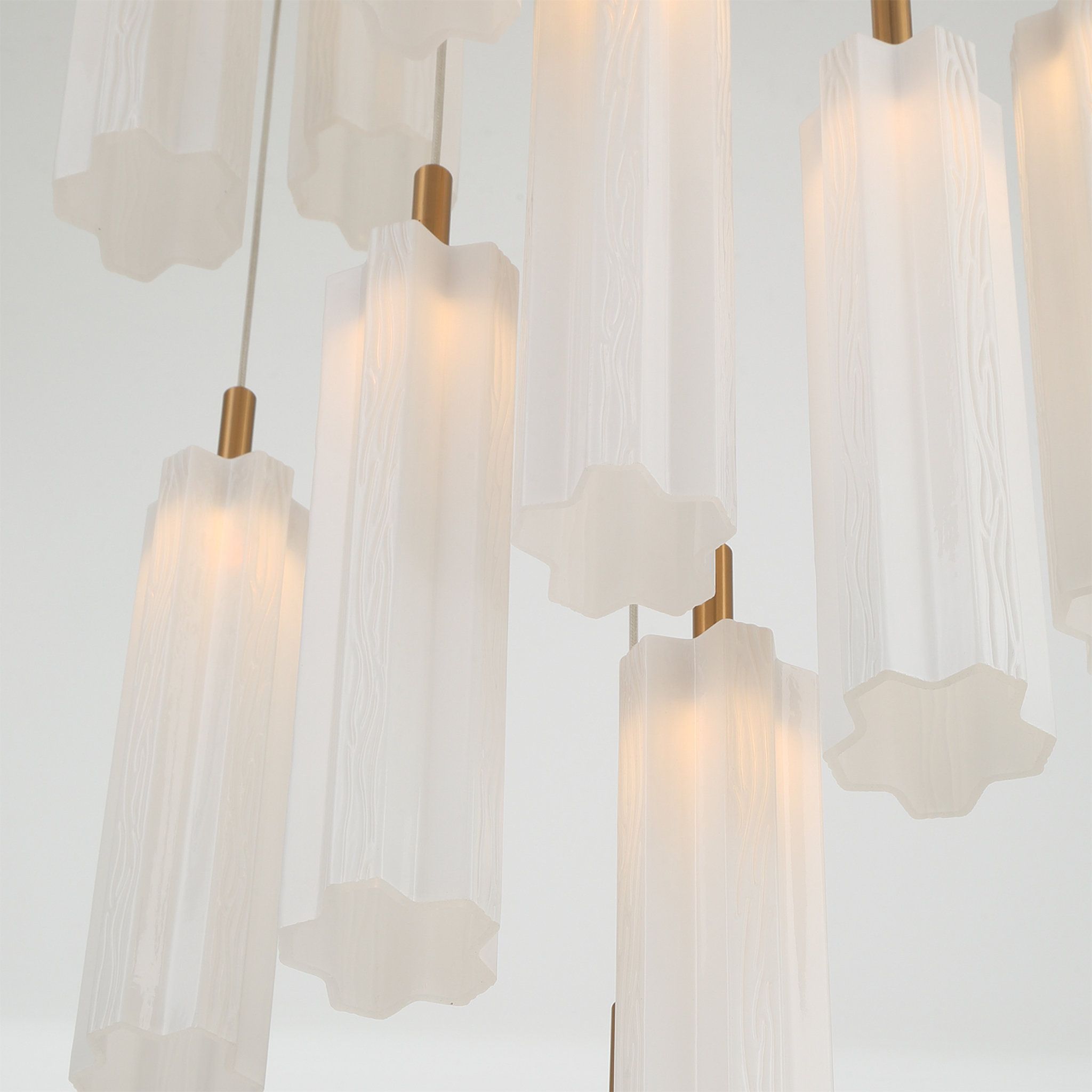 Addis 12" Integrated LED Multi-Light Aged Brass Pendant White 9-Light 12"W x 21"H x 12"D