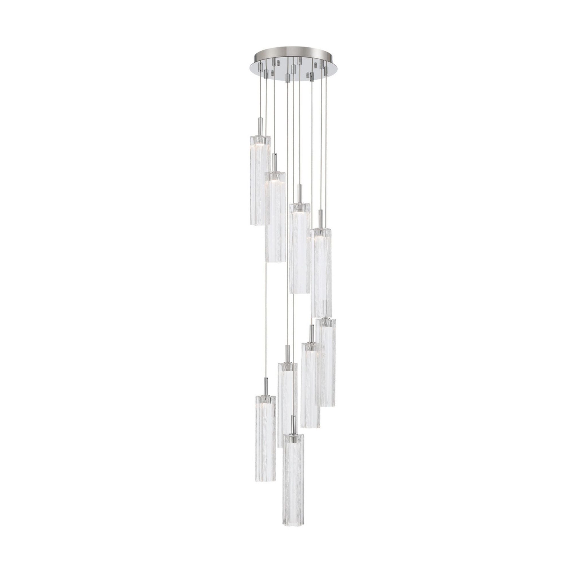 Addis 12" Integrated LED Multi-Light Polished Chrome Pendant Clear 9-Light 12"W x 21"H x 12"D