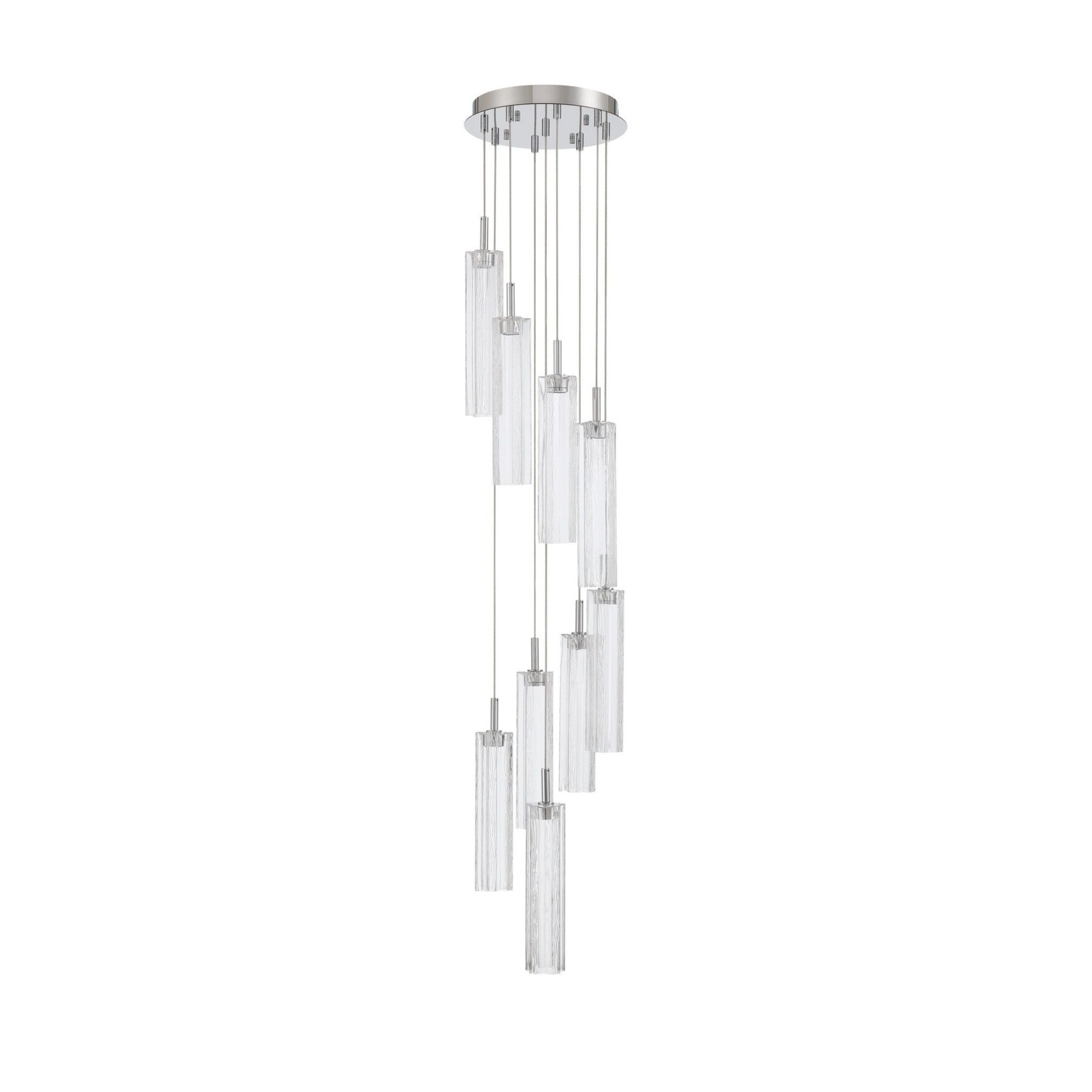 Addis 12" Integrated LED Multi-Light Polished Chrome Pendant Clear 9-Light 12"W x 21"H x 12"D