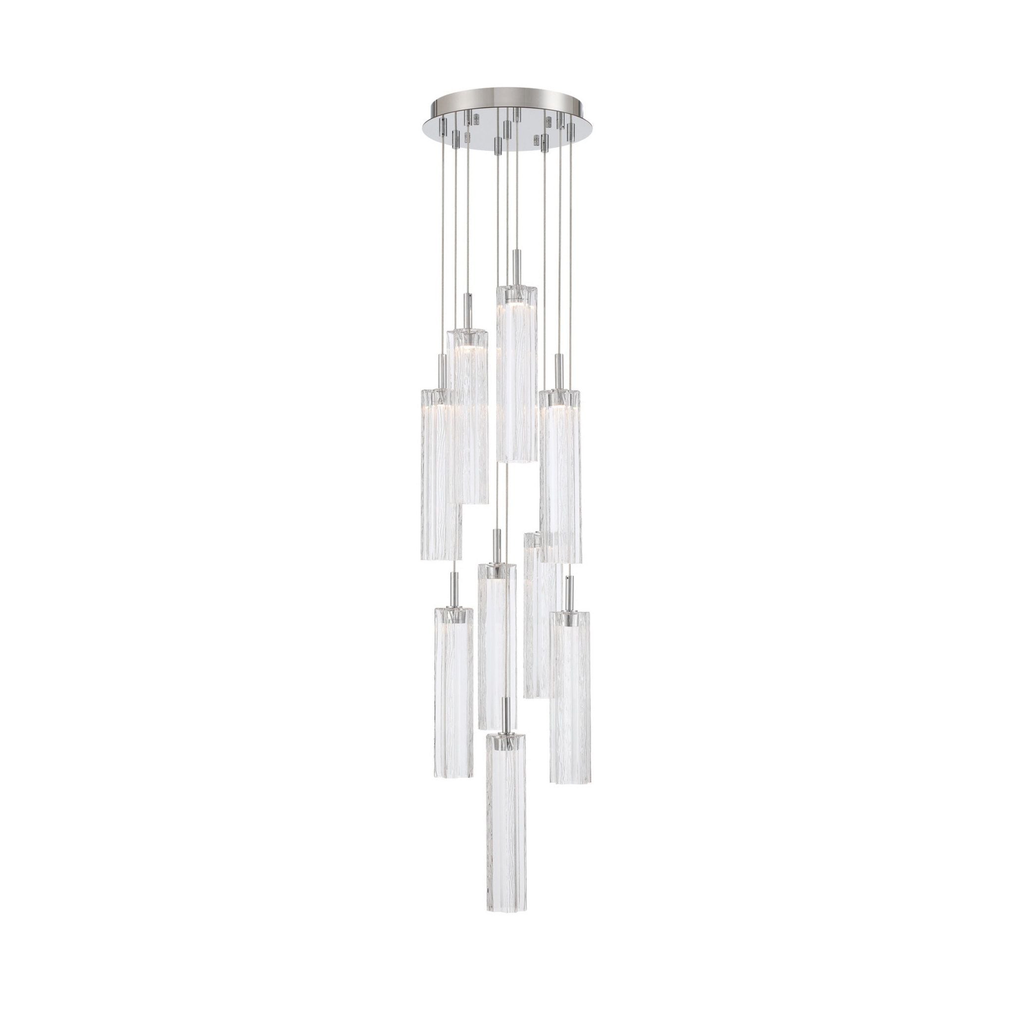 Addis 12" Integrated LED Multi-Light Polished Chrome Pendant Clear 9-Light 12"W x 21"H x 12"D