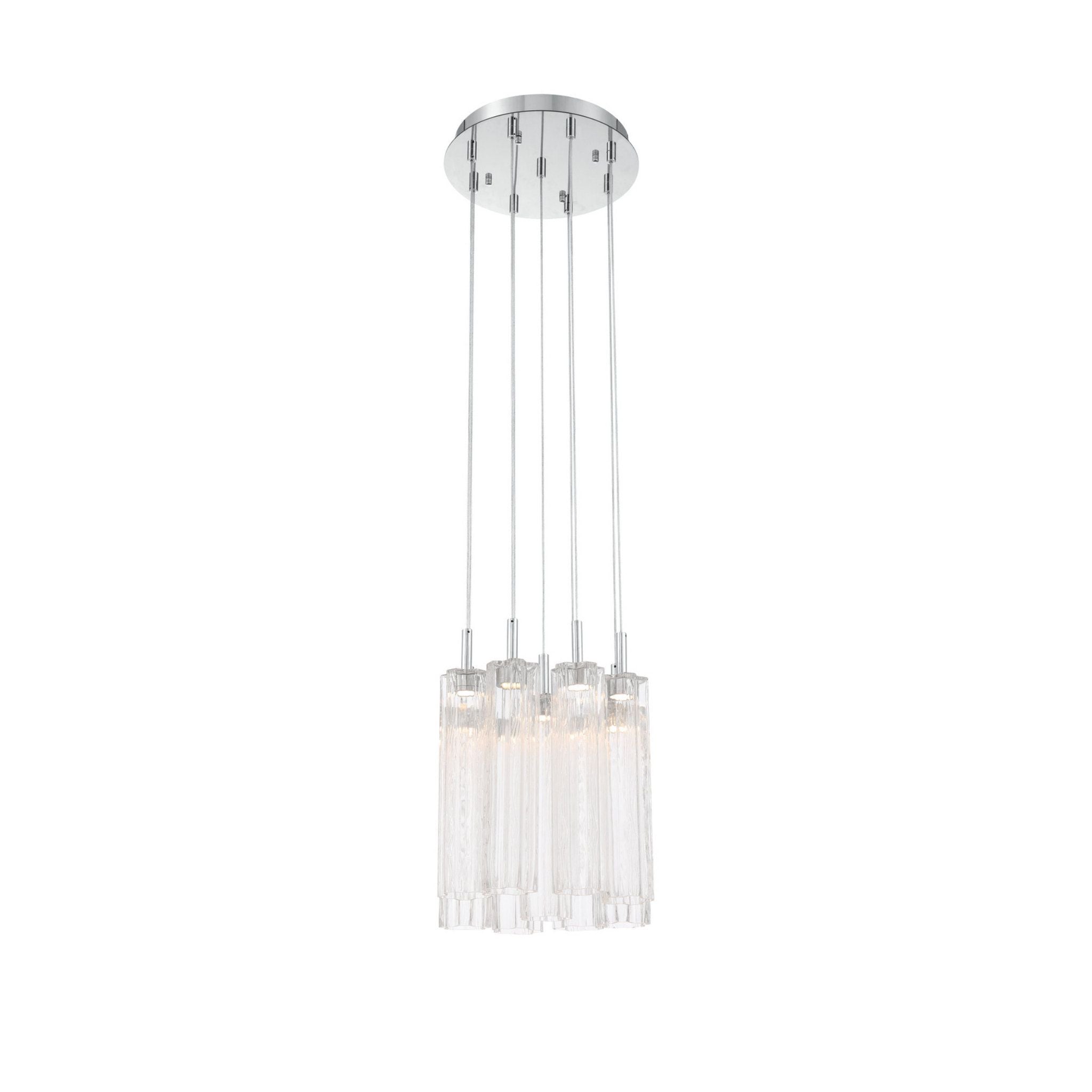 Addis 12" Integrated LED Multi-Light Polished Chrome Pendant Clear 9-Light 12"W x 21"H x 12"D