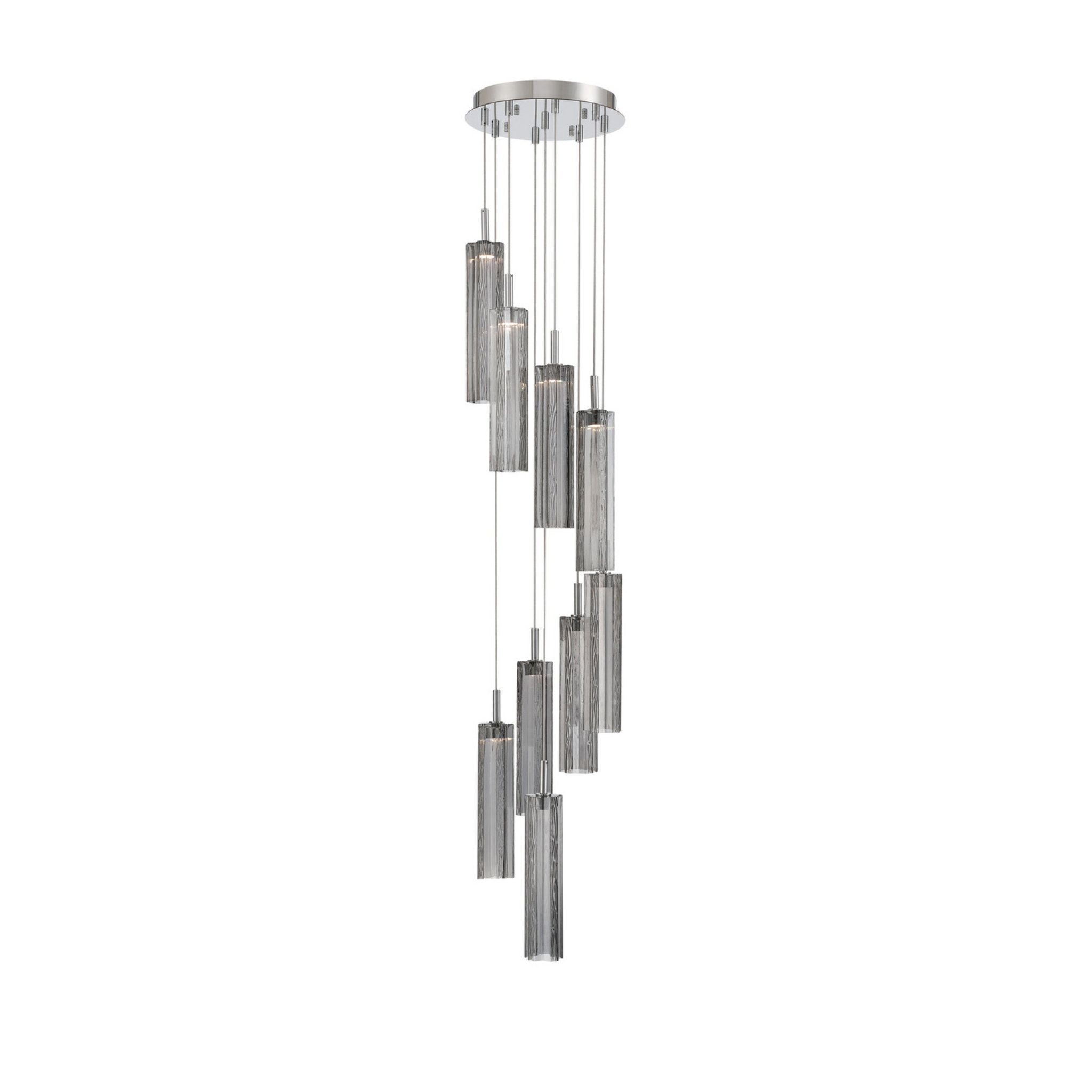 Addis 12" Integrated LED Multi-Light Polished Chrome Pendant Gray 9-Light 12"W x 21"H x 12"D