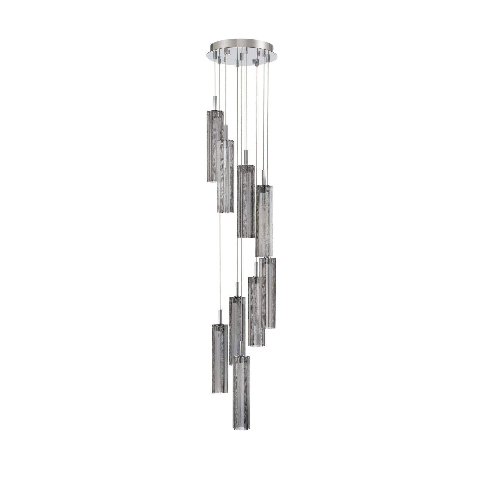 Addis 12" Integrated LED Multi-Light Polished Chrome Pendant Gray 9-Light 12"W x 21"H x 12"D