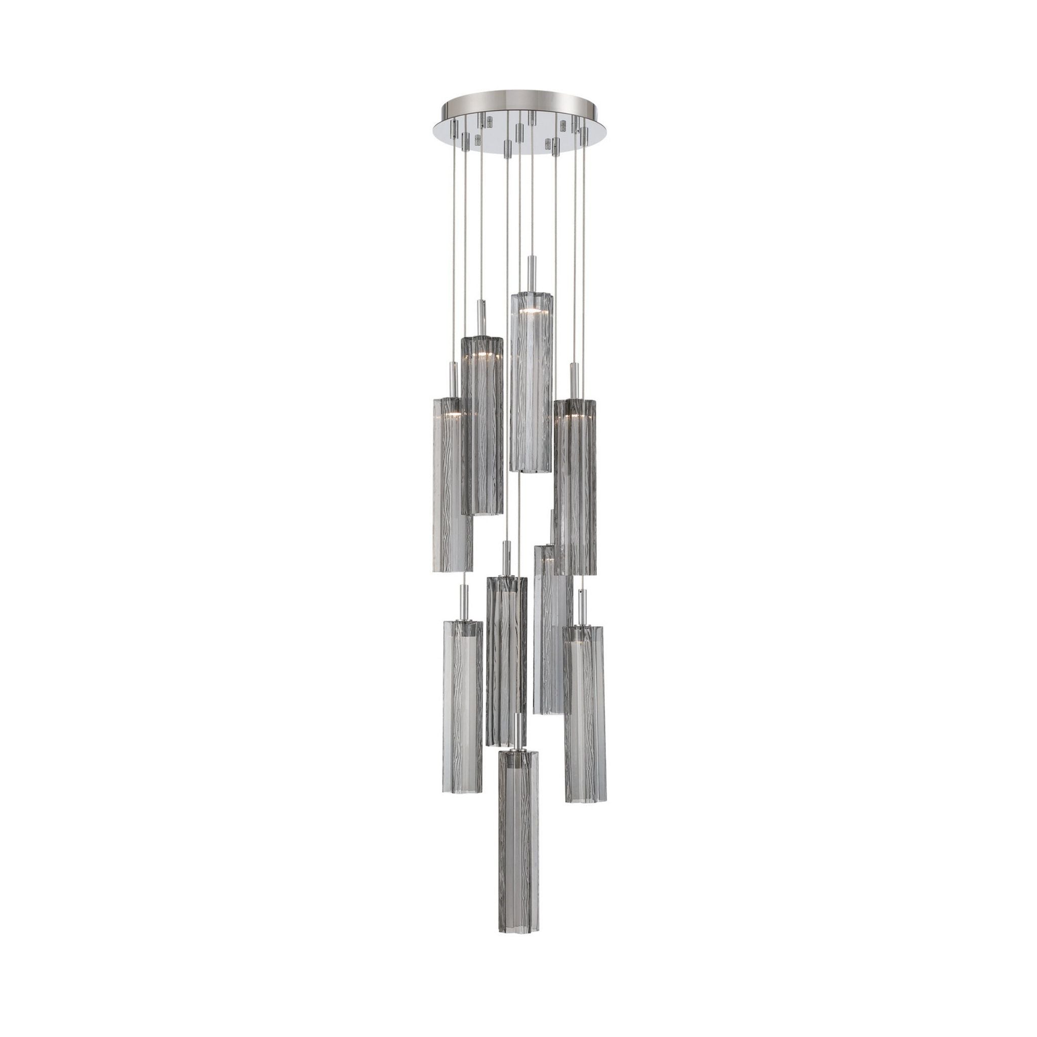 Addis 12" Integrated LED Multi-Light Polished Chrome Pendant Gray 9-Light 12"W x 21"H x 12"D