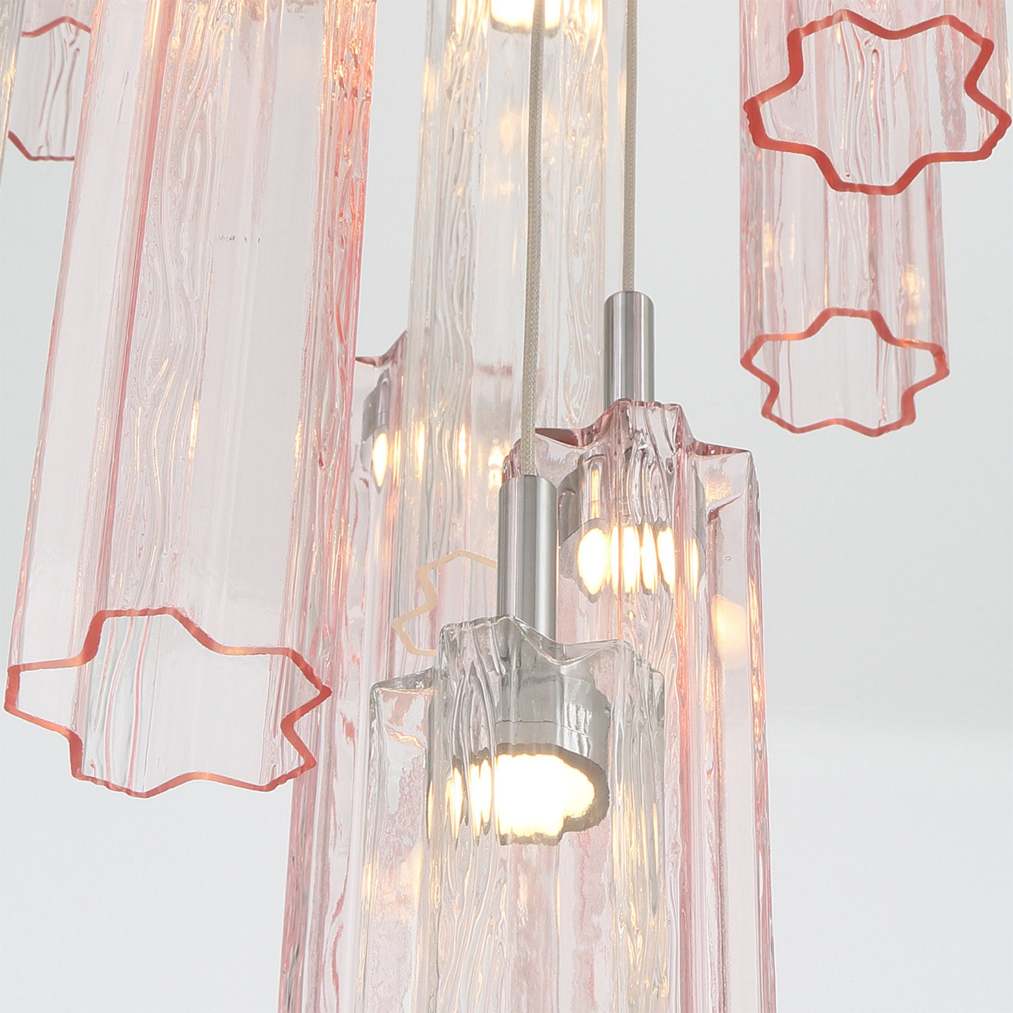 Addis 12" Integrated LED Multi-Light Polished Chrome Pendant Spring Glass 9-Light 12"W x 21"H x 12"D