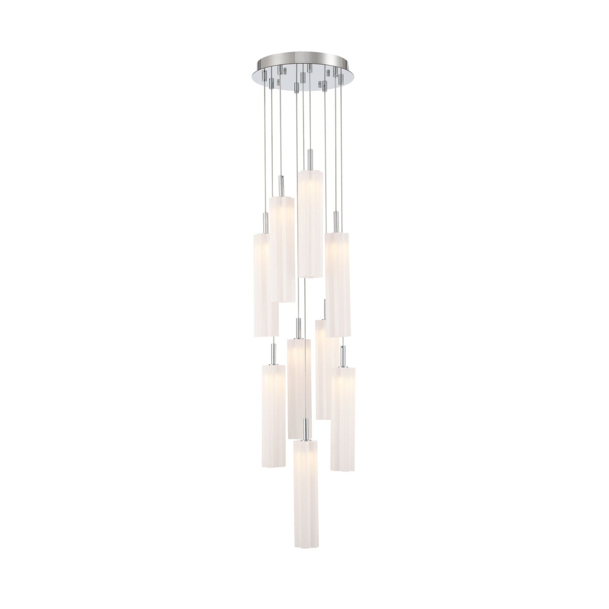 Addis 12" Integrated LED Multi-Light Polished Chrome Pendant White 9-Light 12"W x 21"H x 12"D