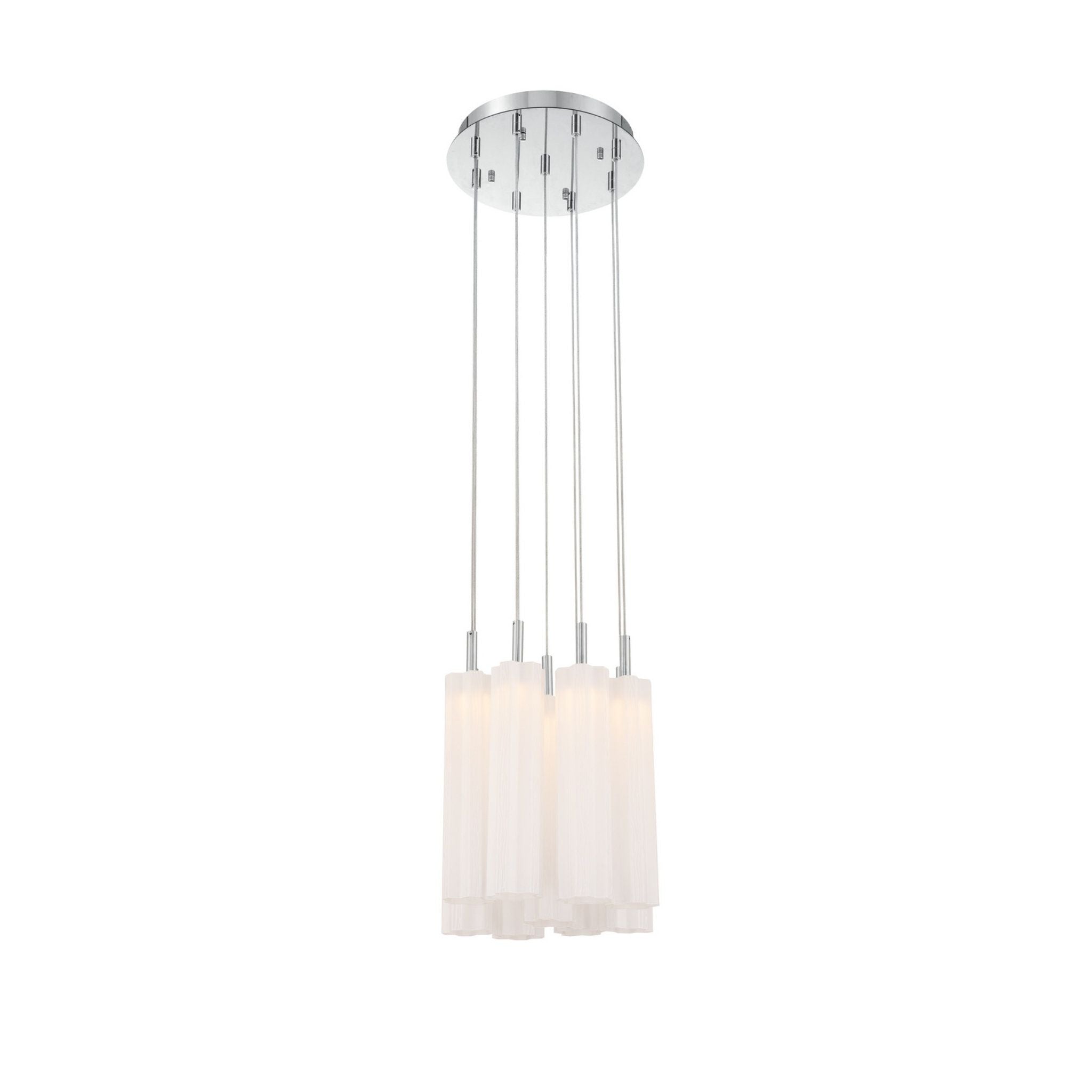 Addis 12" Integrated LED Multi-Light Polished Chrome Pendant White 9-Light 12"W x 21"H x 12"D