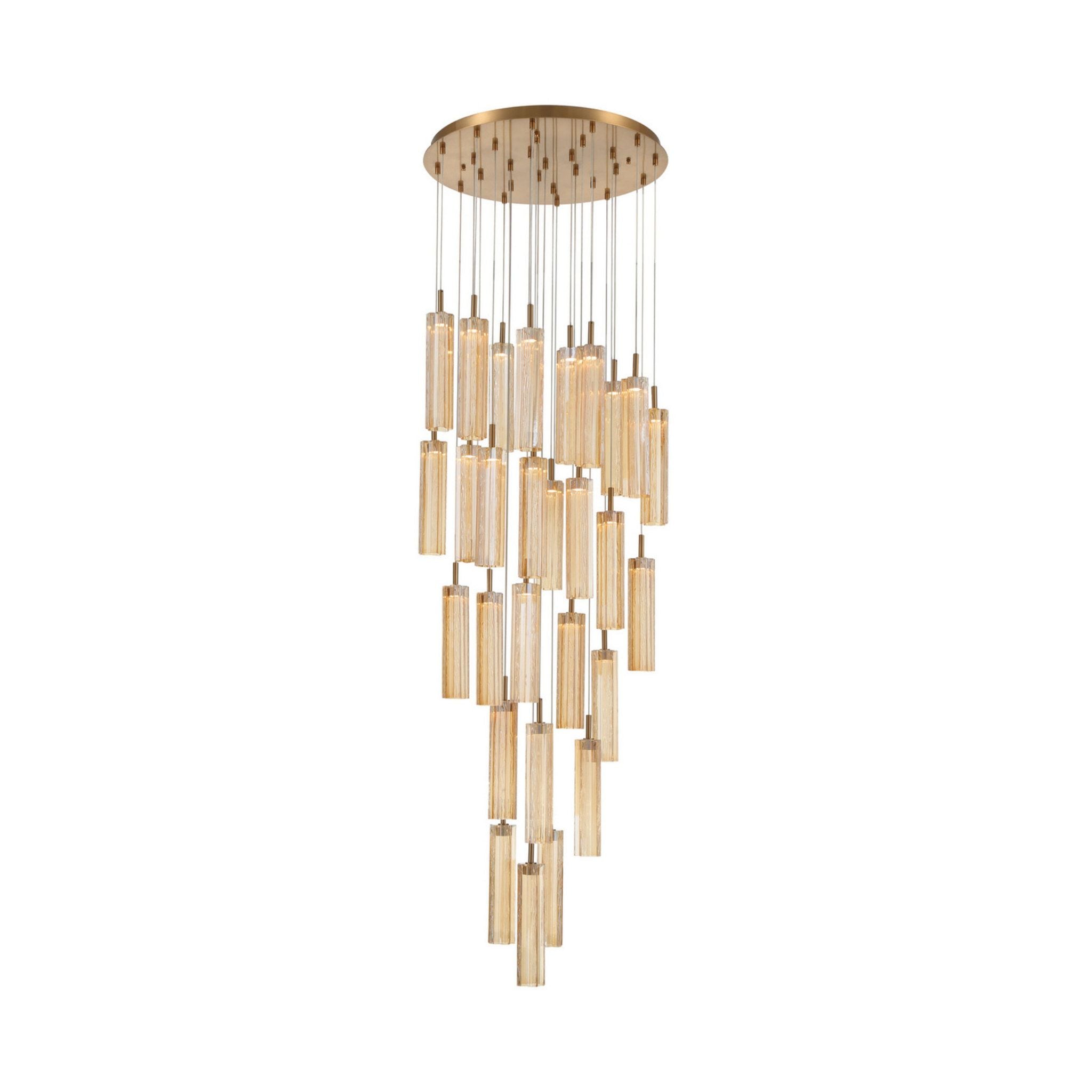 Addis 26" Integrated LED Multi-Light Aged Brass Pendant Gold 28-Light 26"W x 21"H x 26"D