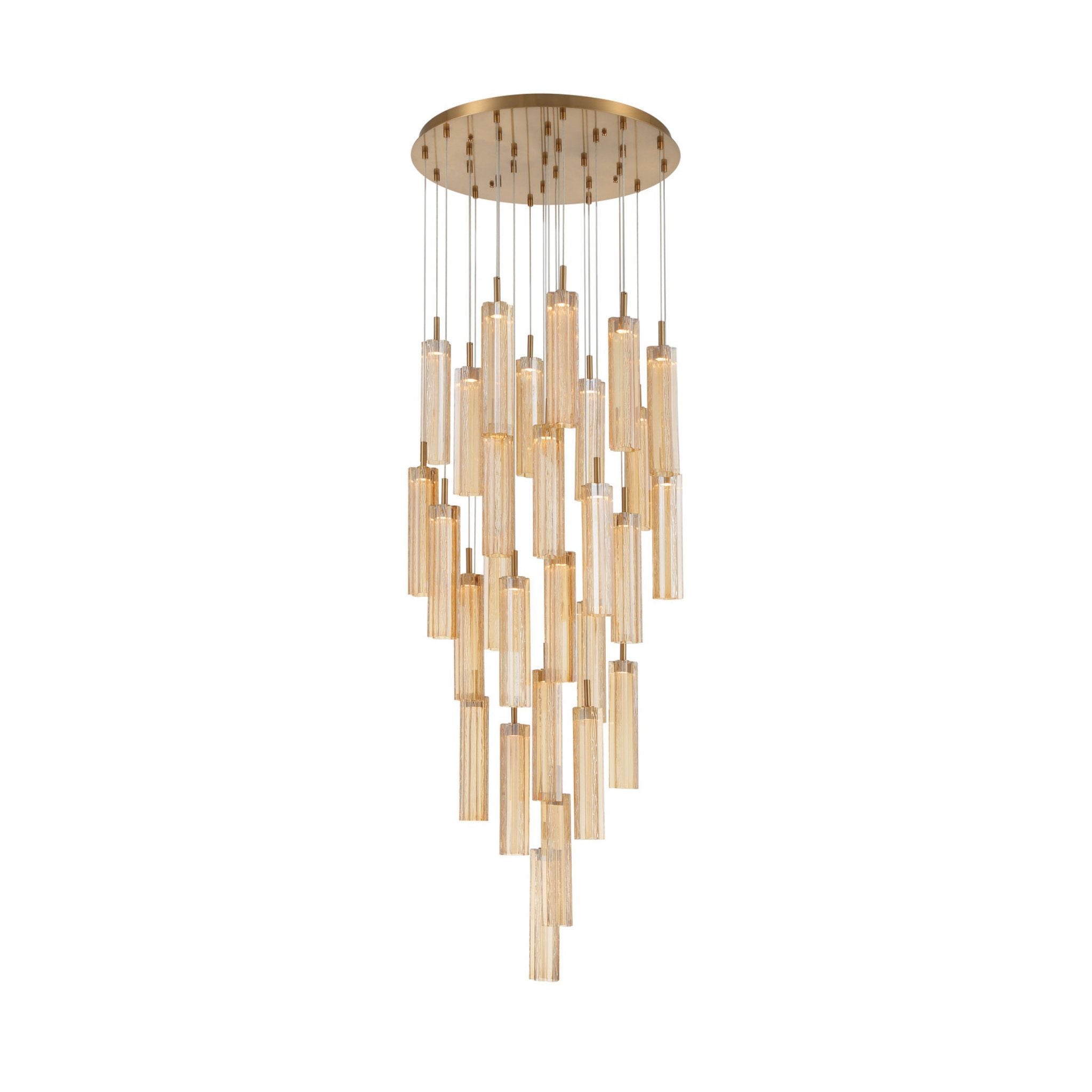 Addis 26" Integrated LED Multi-Light Aged Brass Pendant Gold 28-Light 26"W x 21"H x 26"D
