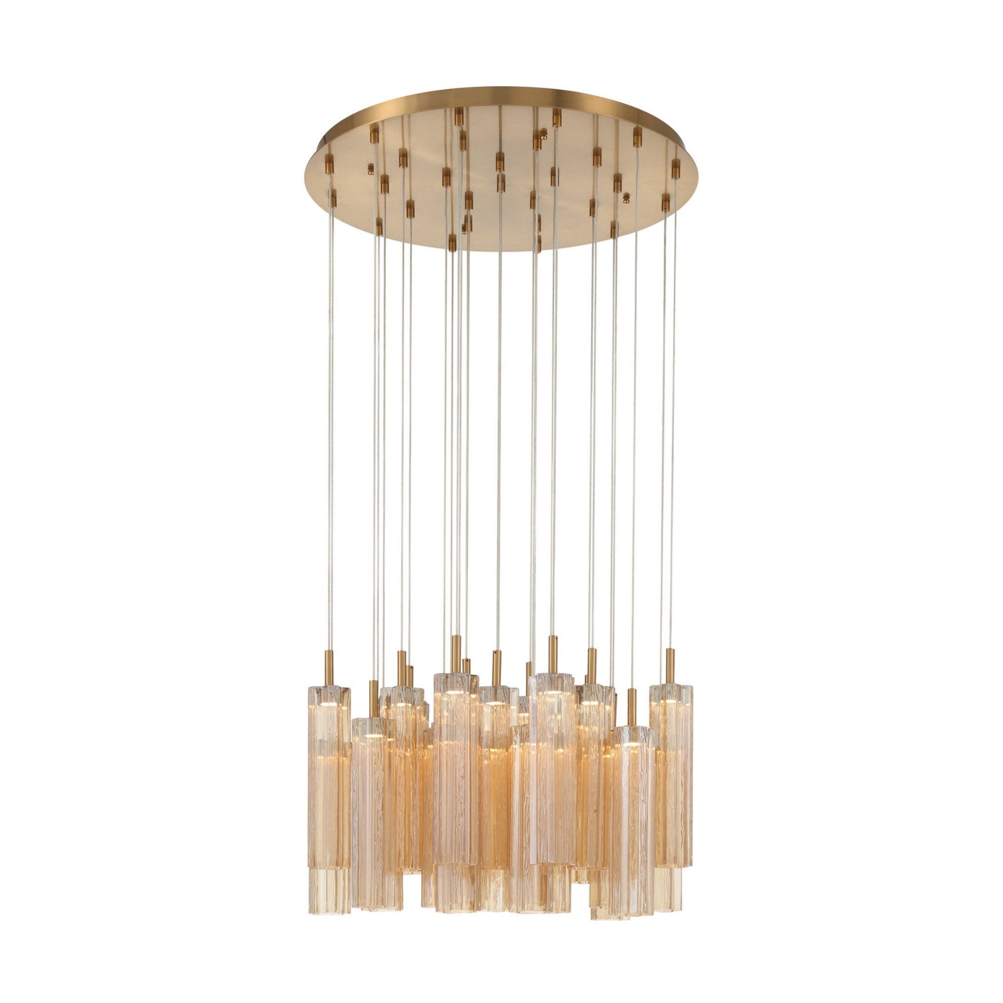 Addis 26" Integrated LED Multi-Light Aged Brass Pendant Gold 28-Light 26"W x 21"H x 26"D