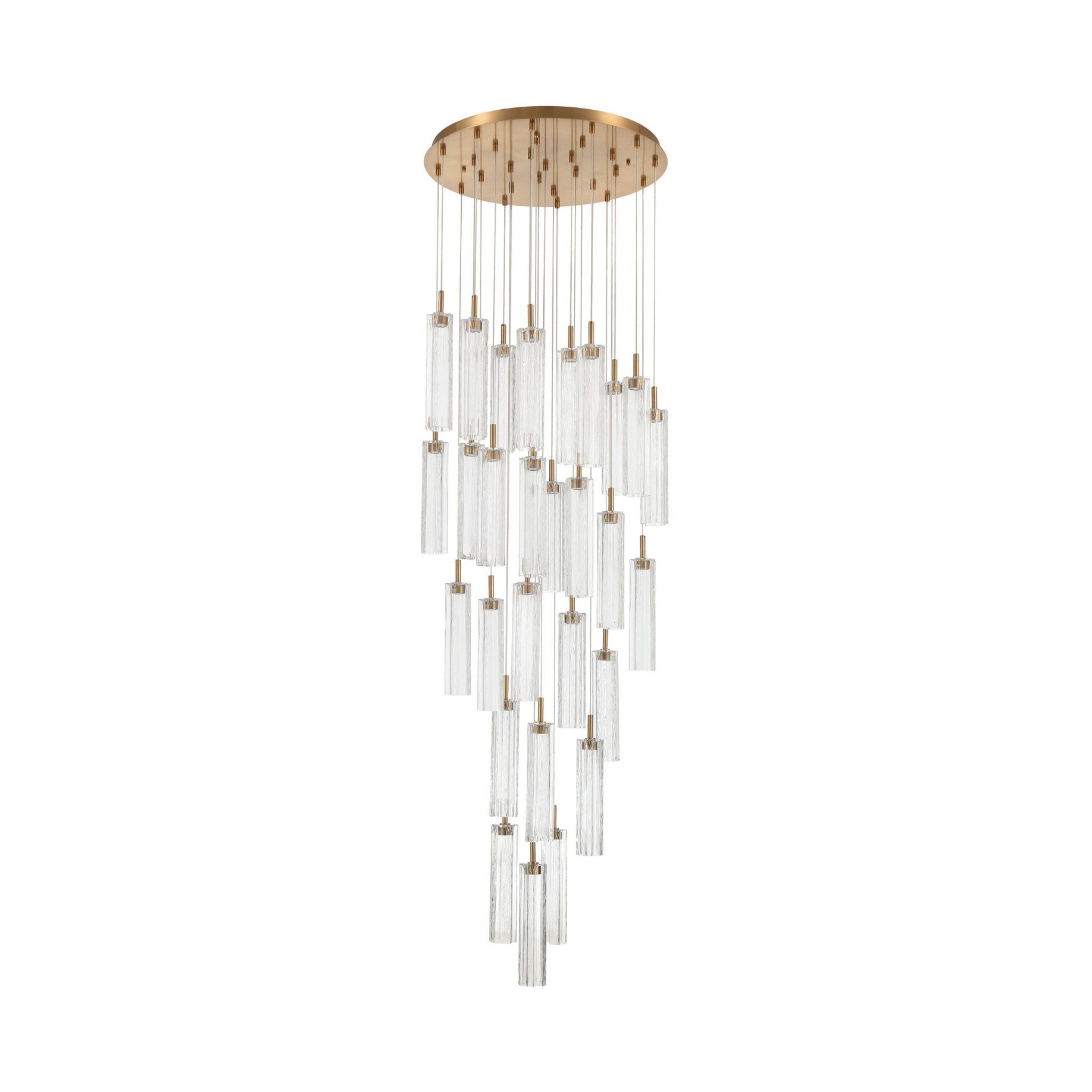 Addis 26" Integrated LED Multi-Light Aged Brass Pendant Clear 28-Light 26"W x 21"H x 26"D