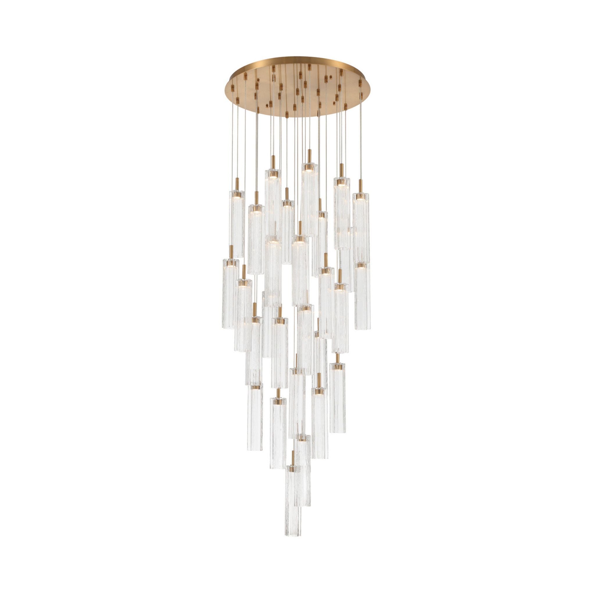 Addis 26" Integrated LED Multi-Light Aged Brass Pendant Clear 28-Light 26"W x 21"H x 26"D
