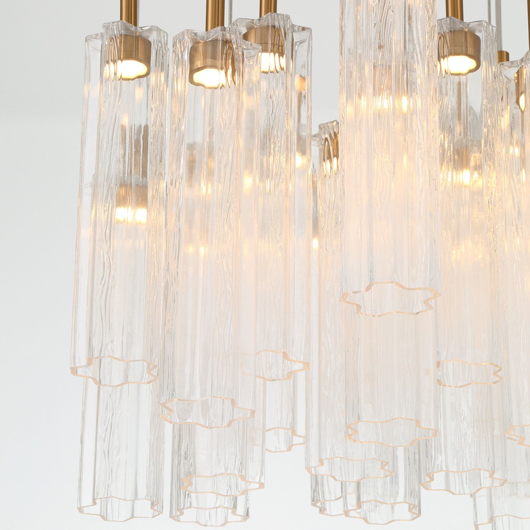Addis 26" Integrated LED Multi-Light Aged Brass Pendant Clear 28-Light 26"W x 21"H x 26"D
