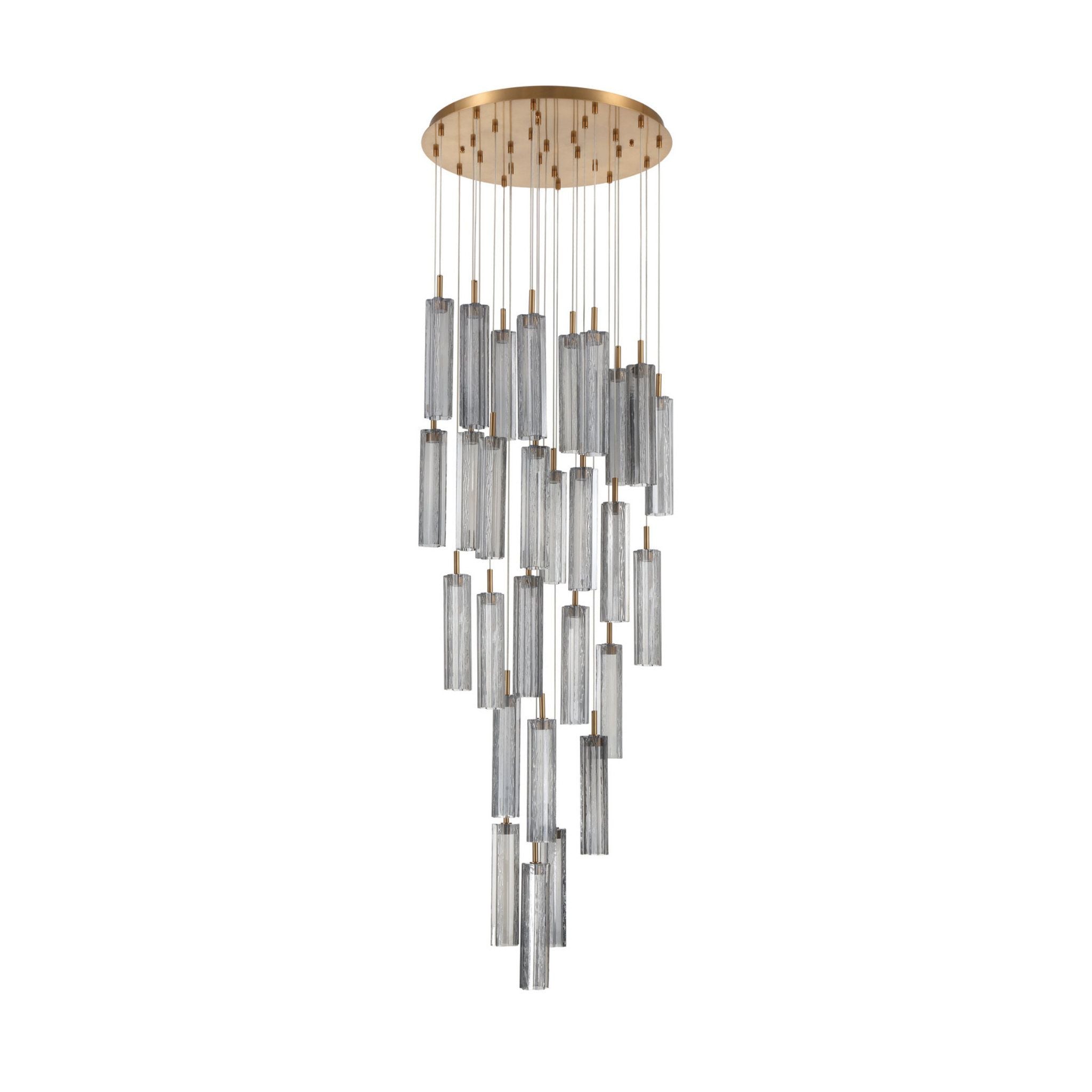 Addis 26" Integrated LED Multi-Light Aged Brass Pendant Gray 28-Light 26"W x 21"H x 26"D