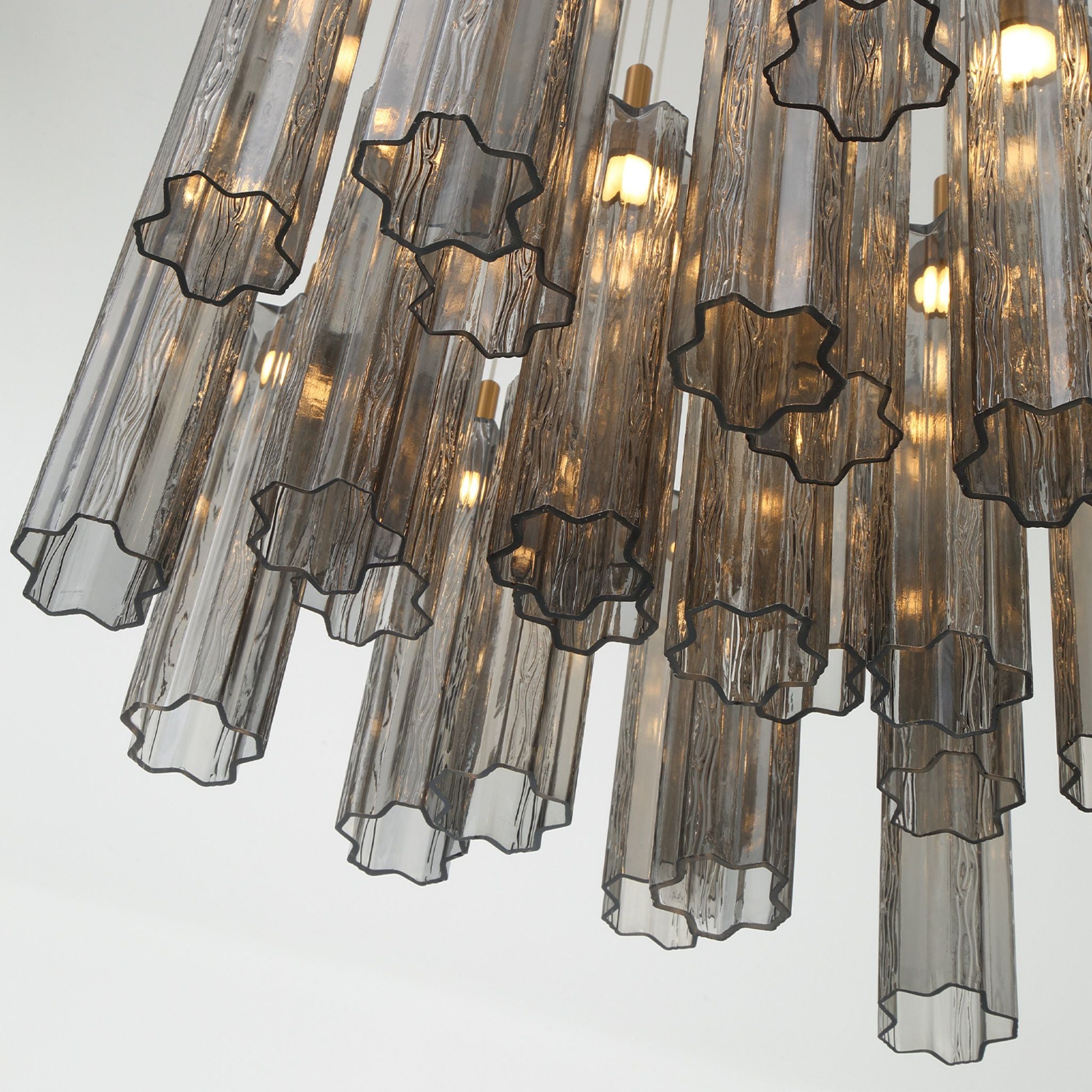 Addis 26" Integrated LED Multi-Light Aged Brass Pendant Gray 28-Light 26"W x 21"H x 26"D